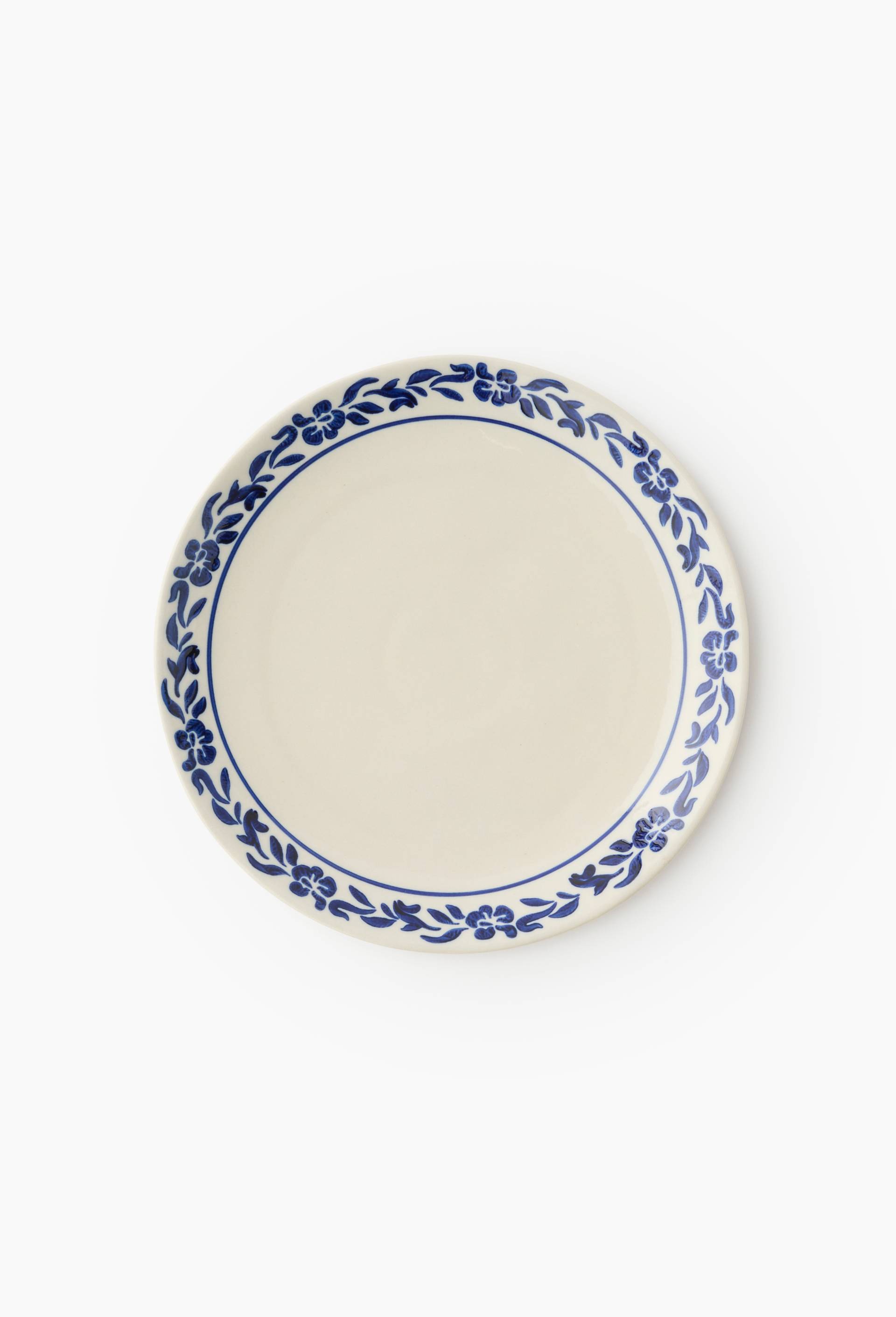 Assiette &agrave; dessert finition imprim&eacute;e, 20cm, Bleu fonc&eacute;, large image number 0.0