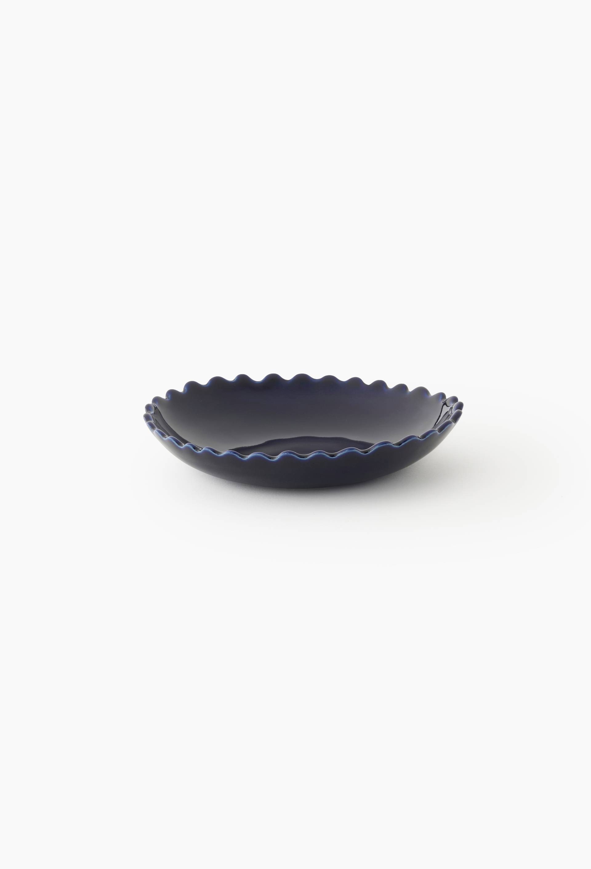 Bol finition dentel&eacute;e, 15cm, Bleu fonc&eacute;, large image number 0.0