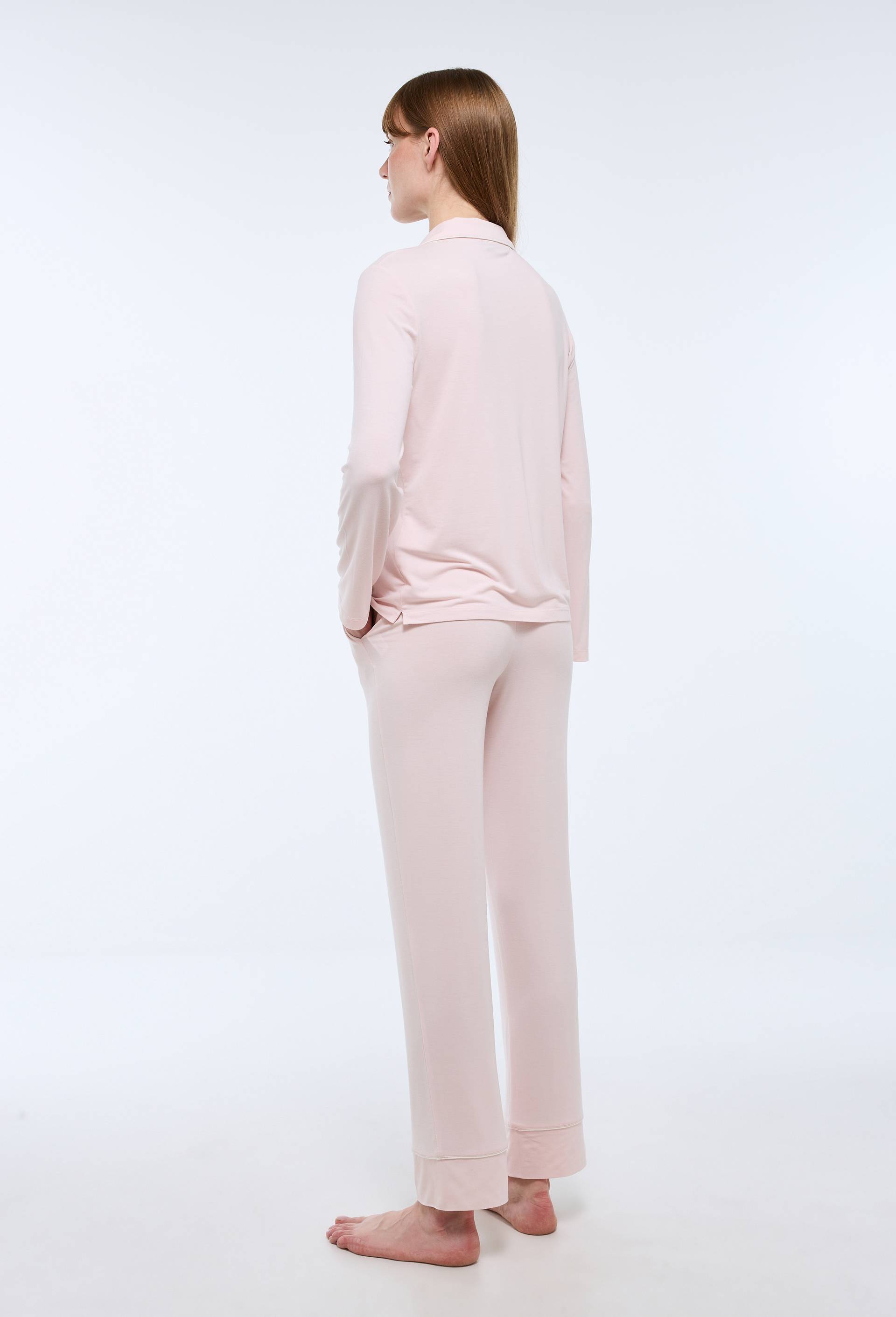 Pyjama fluide &agrave; pois en modal, Rose clair, large image number 1