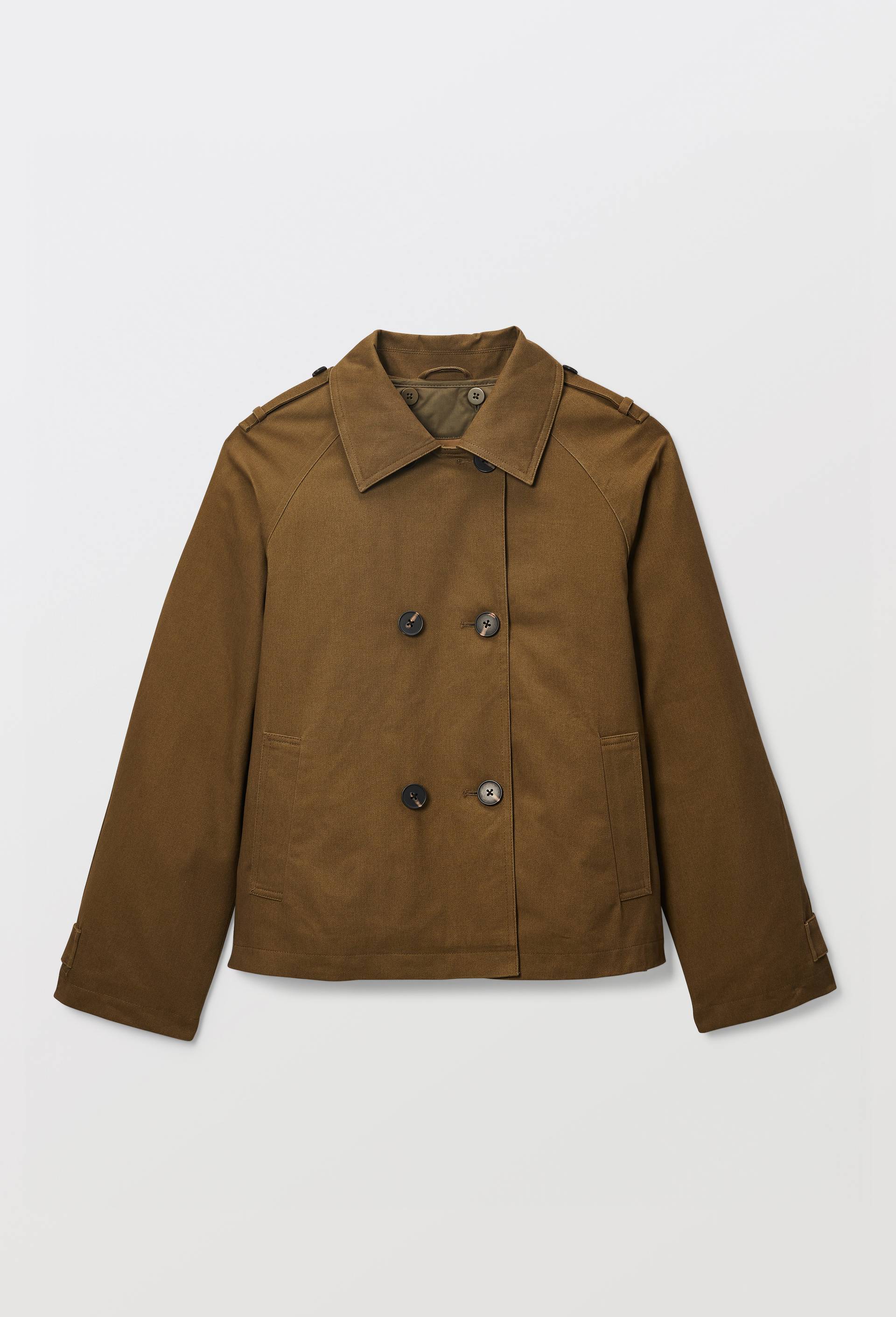 Trench court en coton avec doublure amovible, Vert fonc&eacute;, large image number 3.0