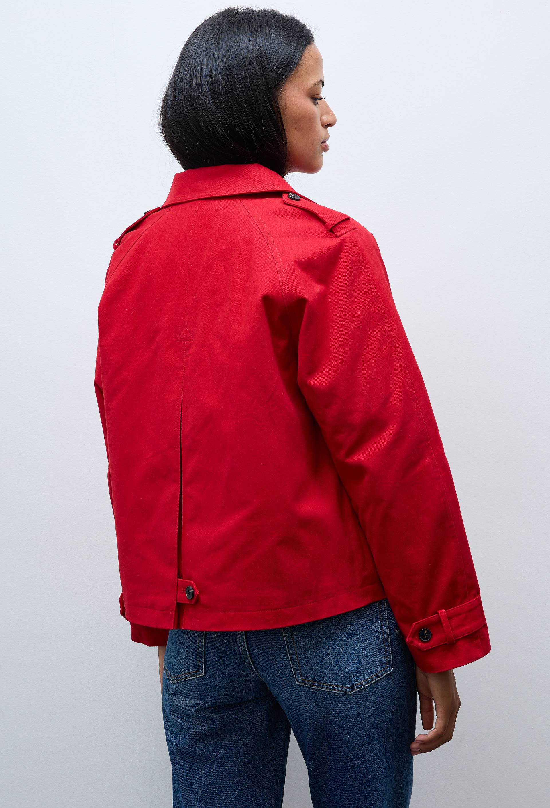 Trench court en coton avec doublure amovible, Rouge, large image number 1