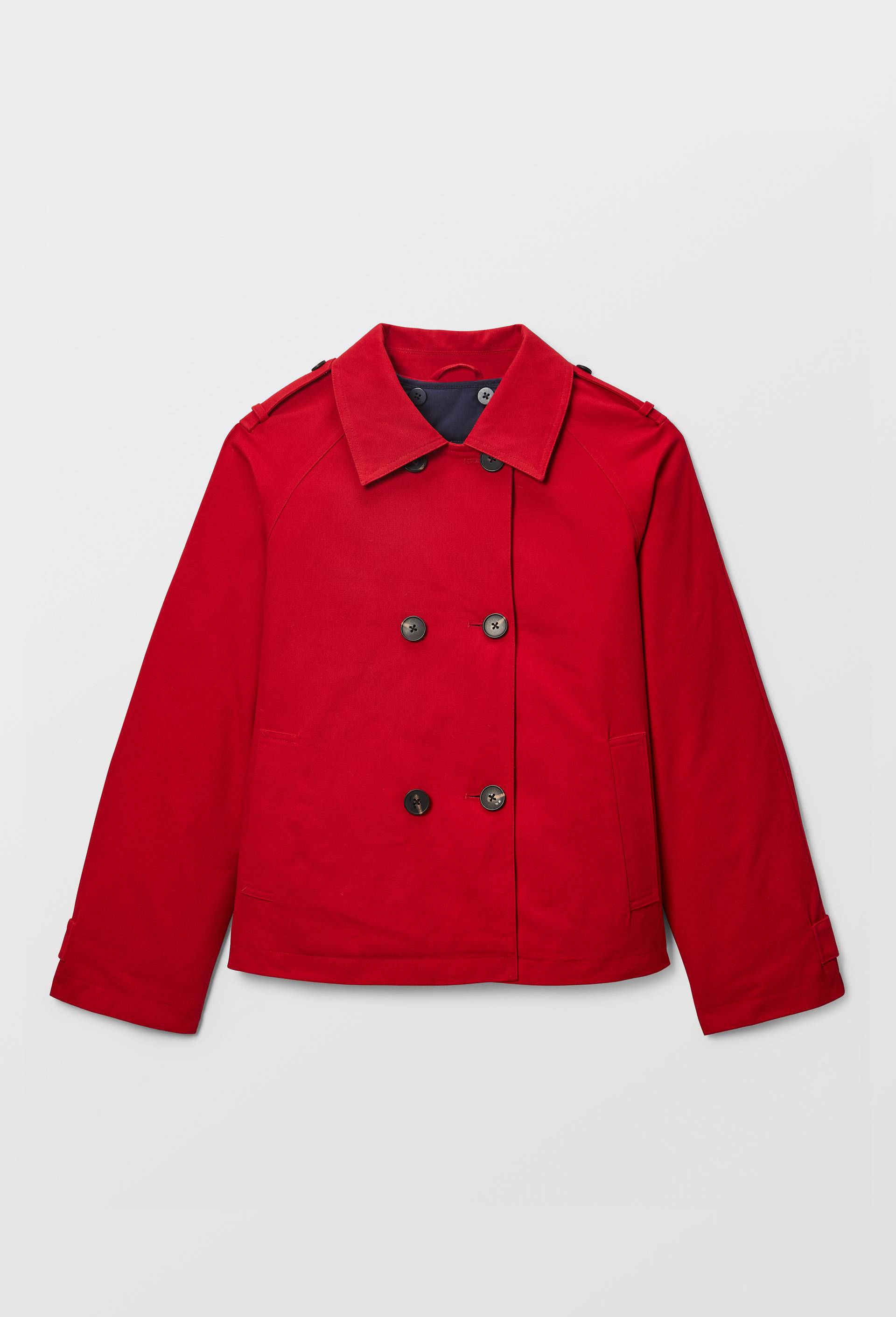 Trench court en coton avec doublure amovible, Rouge, large image number 2.0