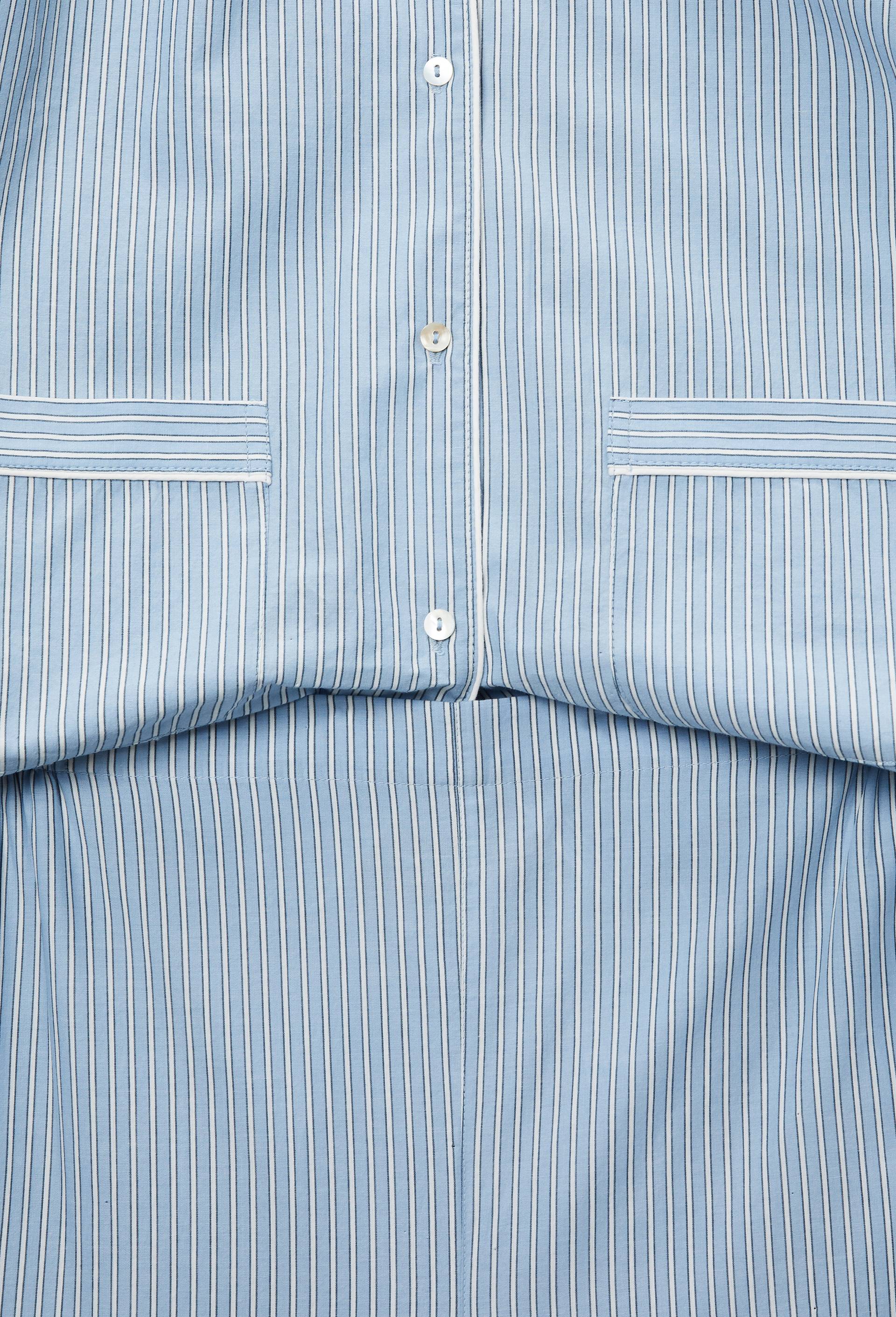 Pyjama long ray&eacute; en coton BIO GOTS, Bleu, large image number 3