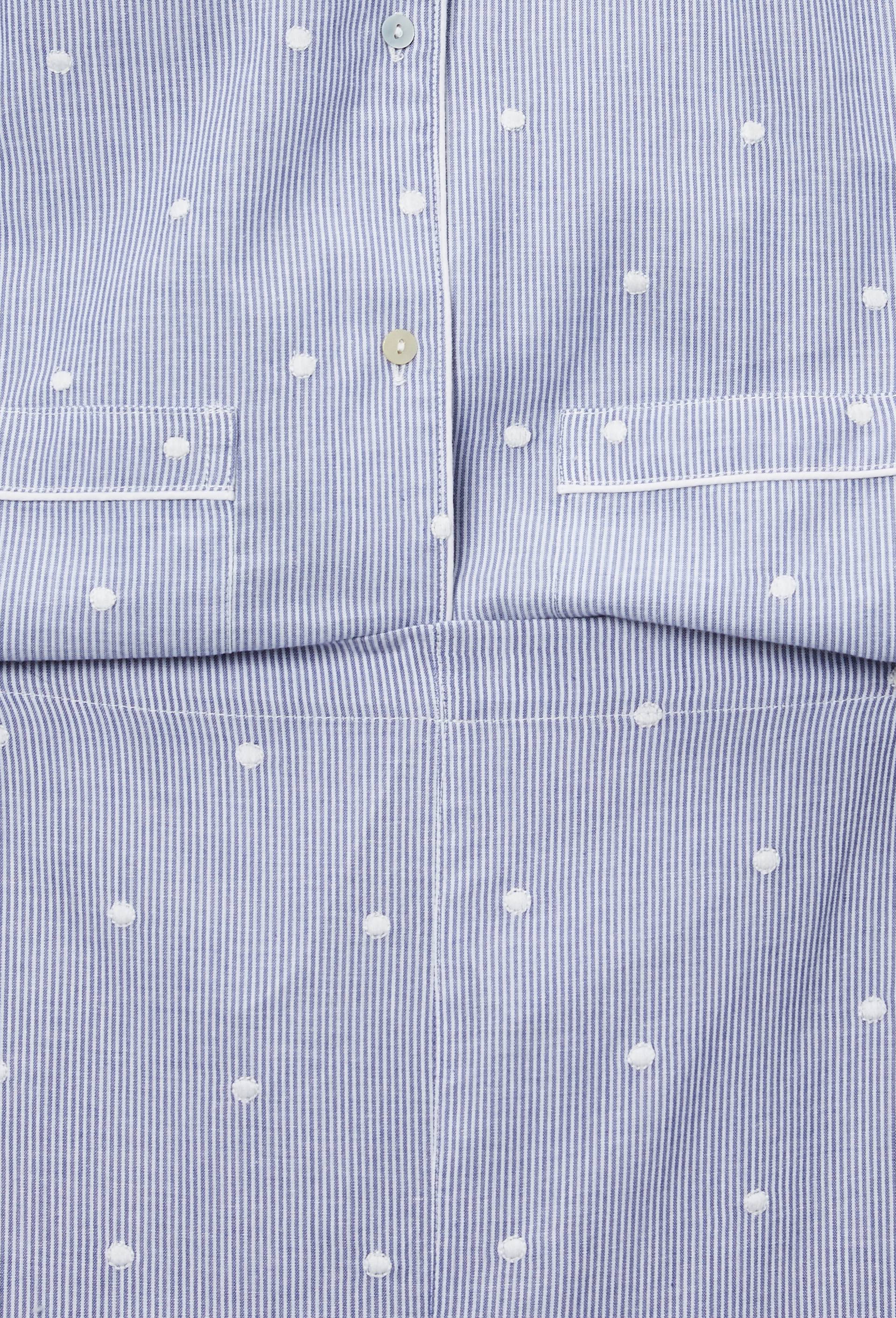 Pyjama long &agrave; rayures et pois brod&eacute;s en coton BIO GOTS, Bleu fonc&eacute;, large image number 3.0