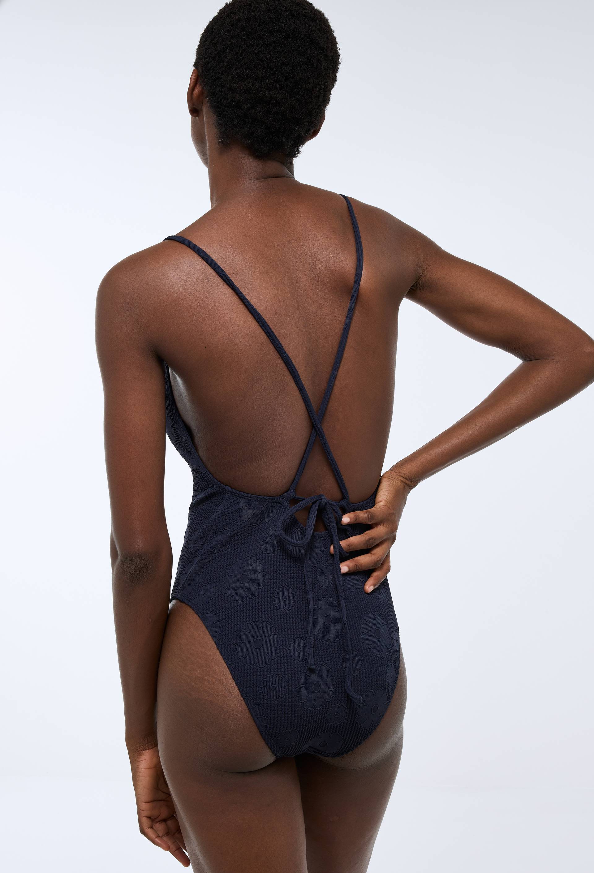 Maillot de bain 1 pi&egrave;ce AZALEE, Bleu fonc&eacute;, large image number 1.0