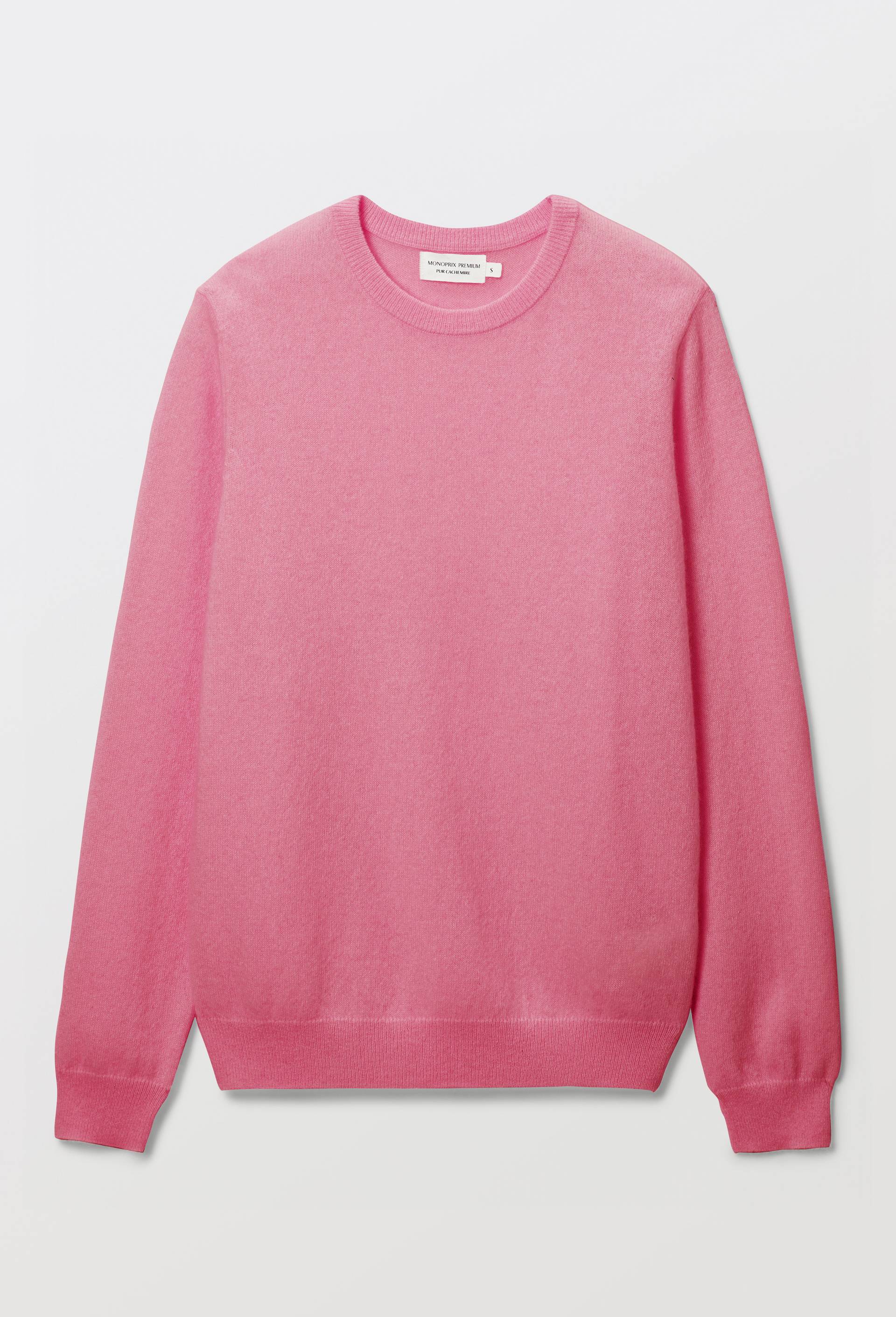 Pull uni col rond en 100% cachemire, Rose, large image number 2