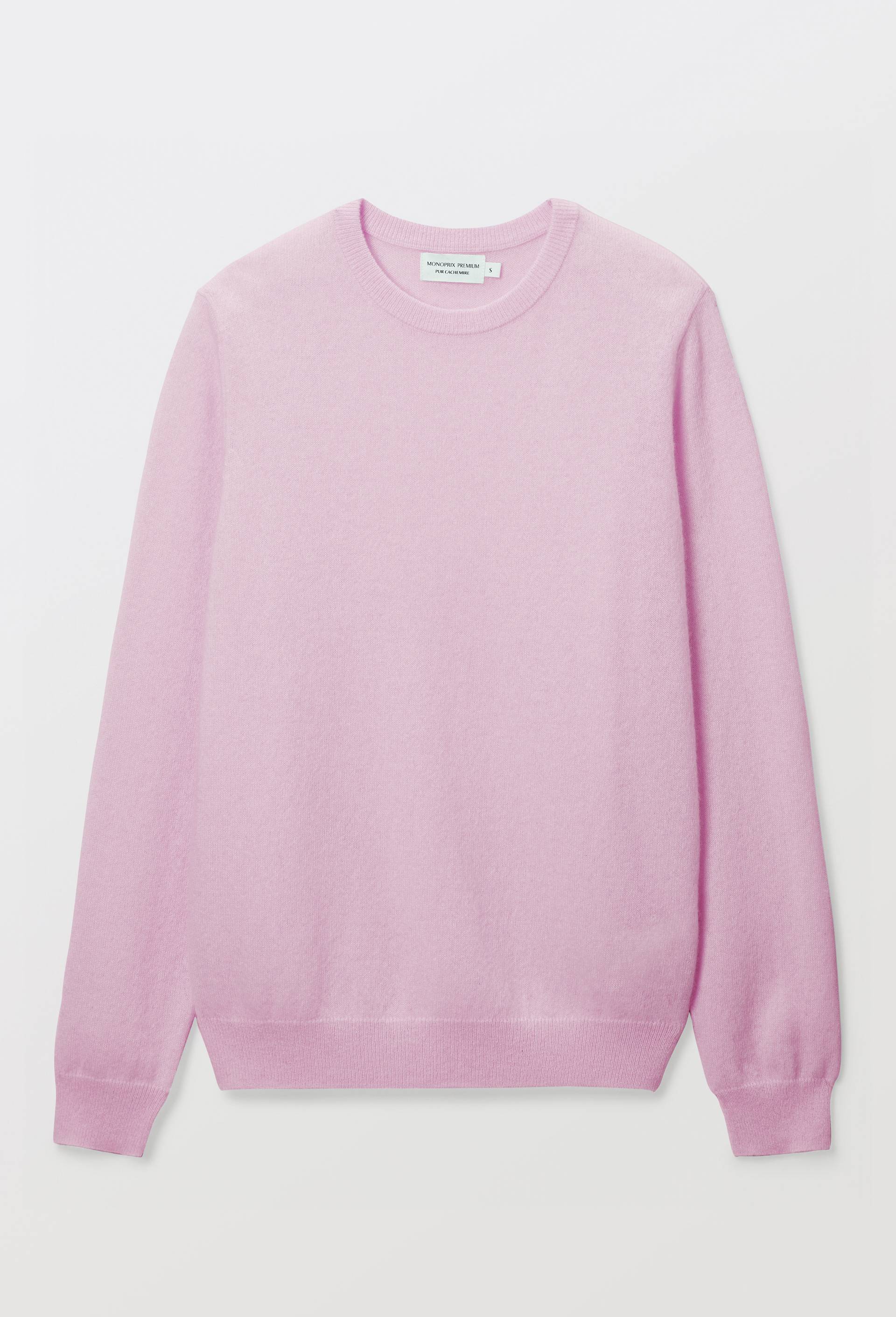 Pull uni col rond en 100% cachemire, Rose, large image number 2.0