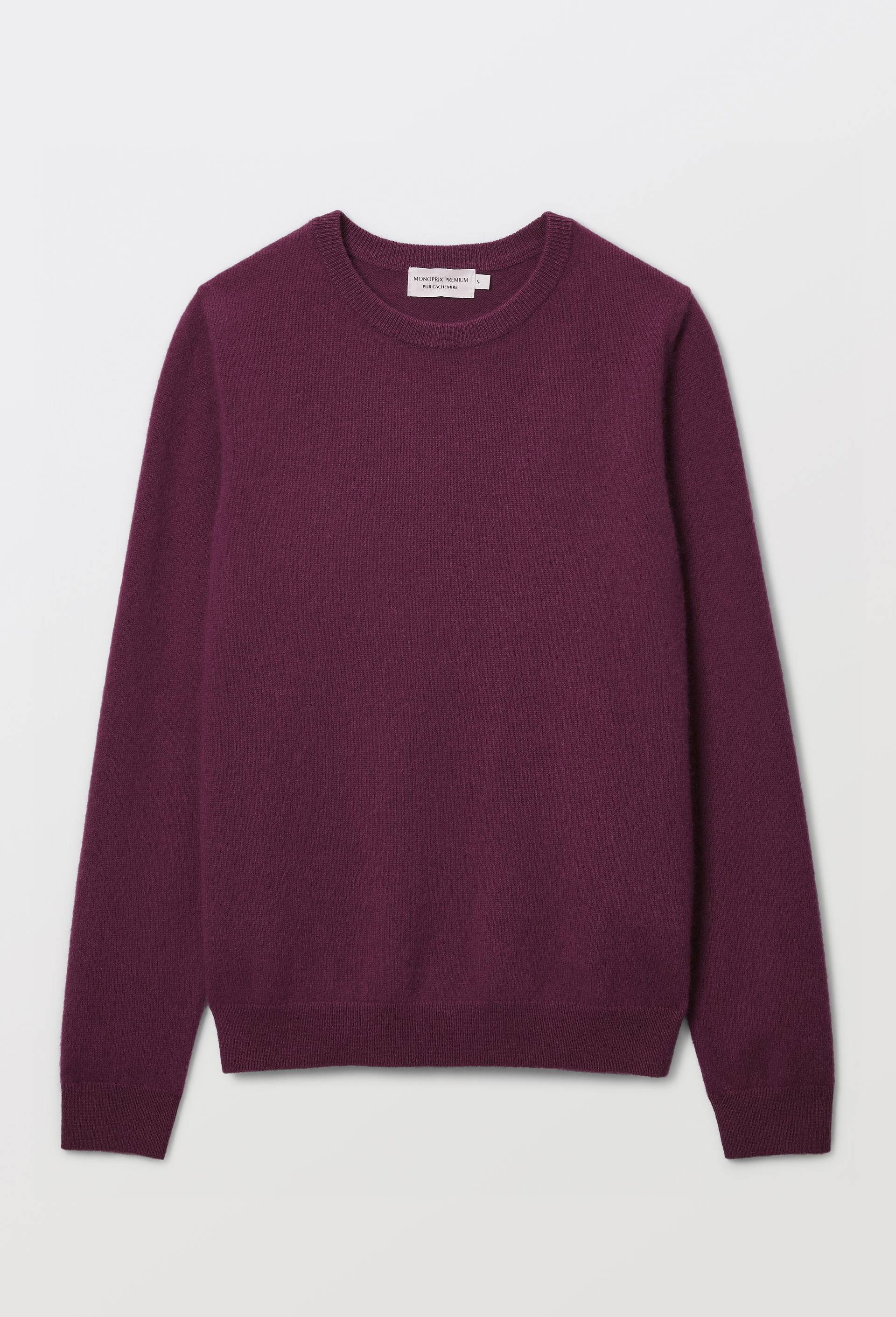 Pull uni col rond en 100% cachemire, Rouge fonc&eacute;, large image number 3