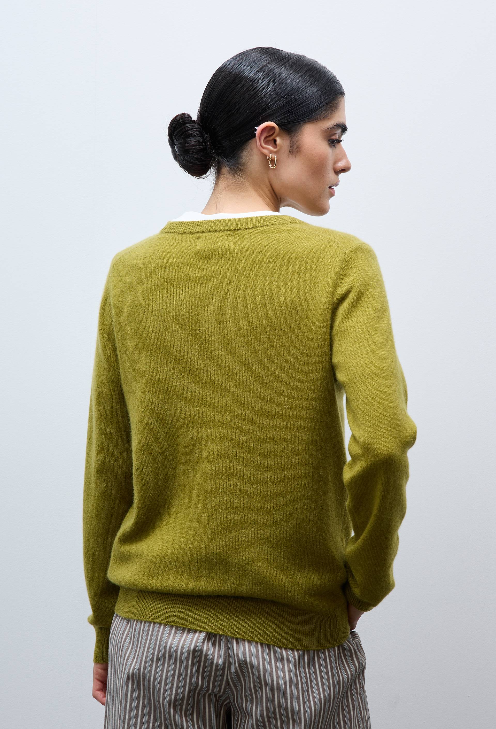 Pull uni col rond en 100% cachemire, Vert, large image number 1.0