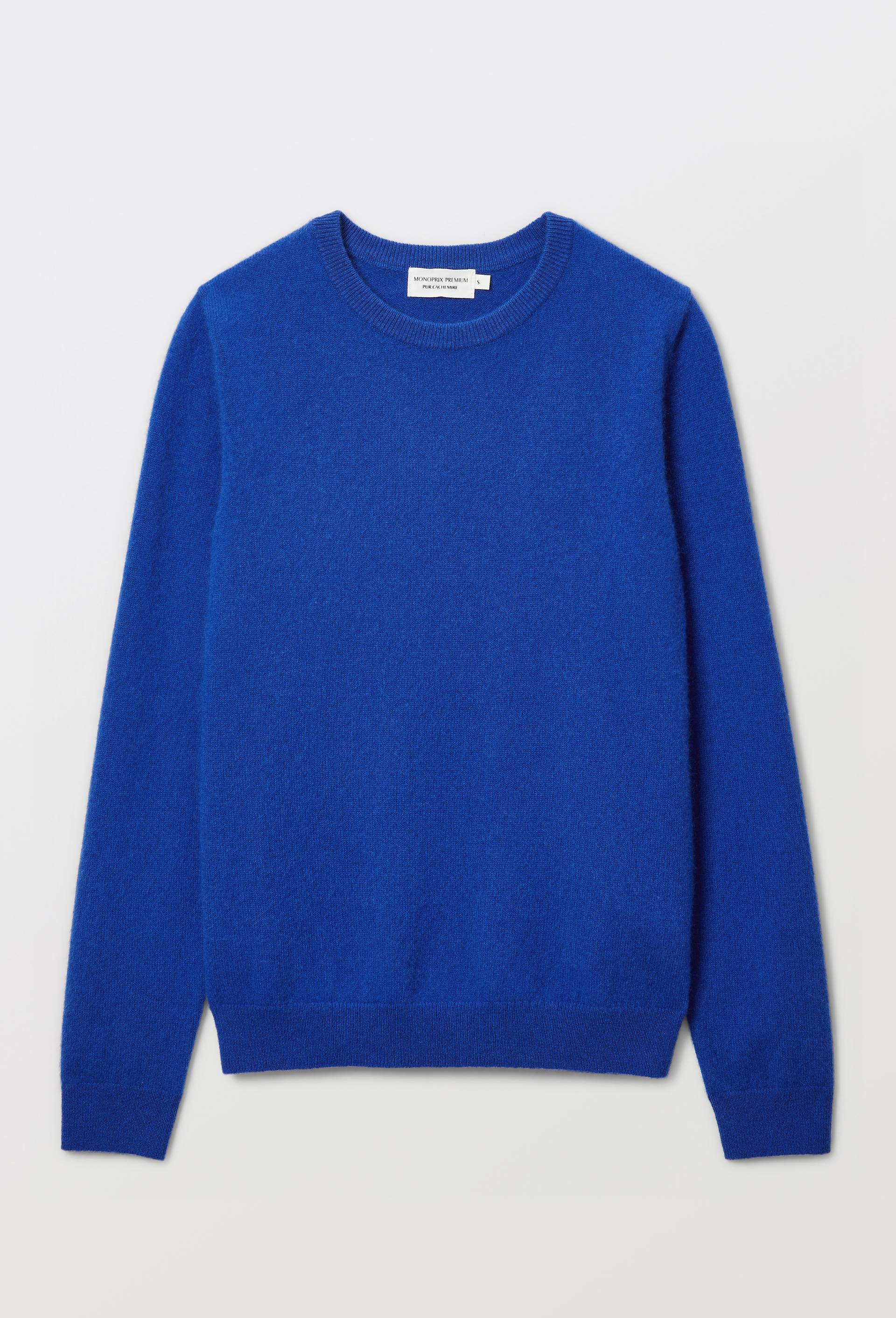 Pull uni col rond en 100% cachemire, Bleu, large image number 3