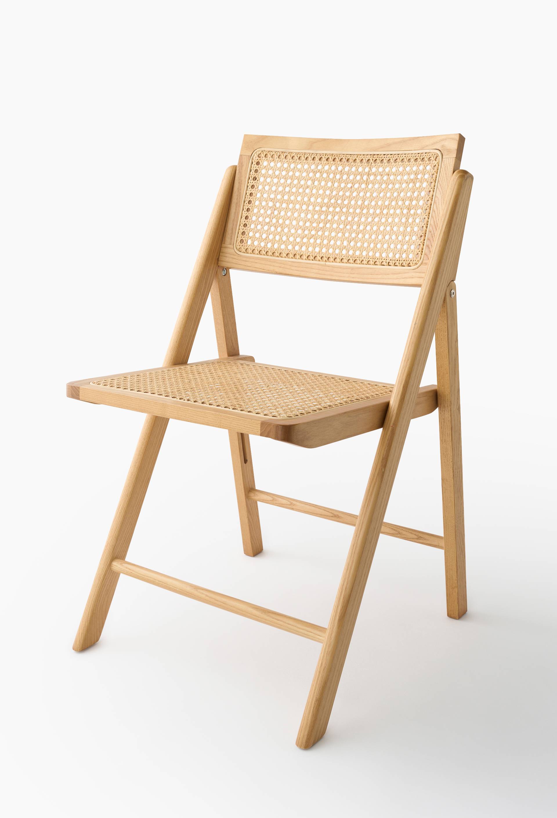 Chaise cannage et bois de ch&ecirc;ne, 49.5x46.5xH80cm, Beige clair, large image number 1