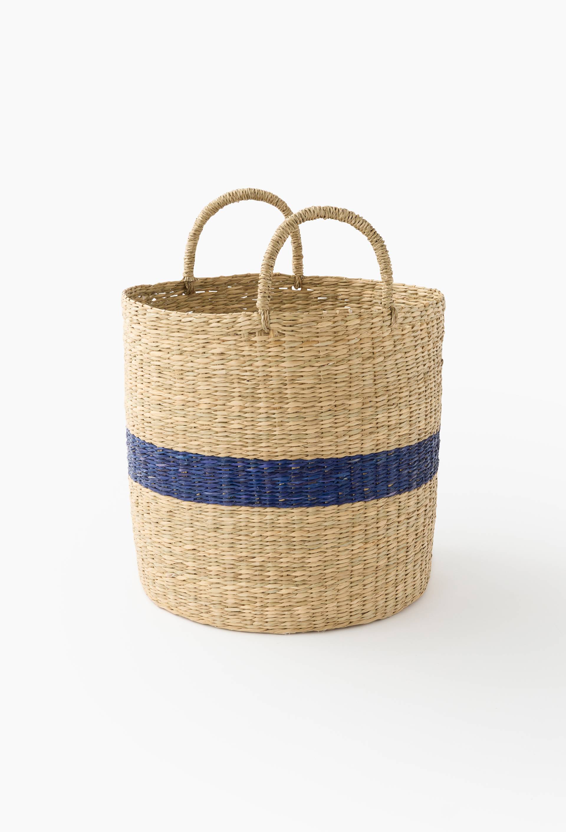 Panier bande, 35x35cm, en jonc de mer, Beige clair, large image number 0