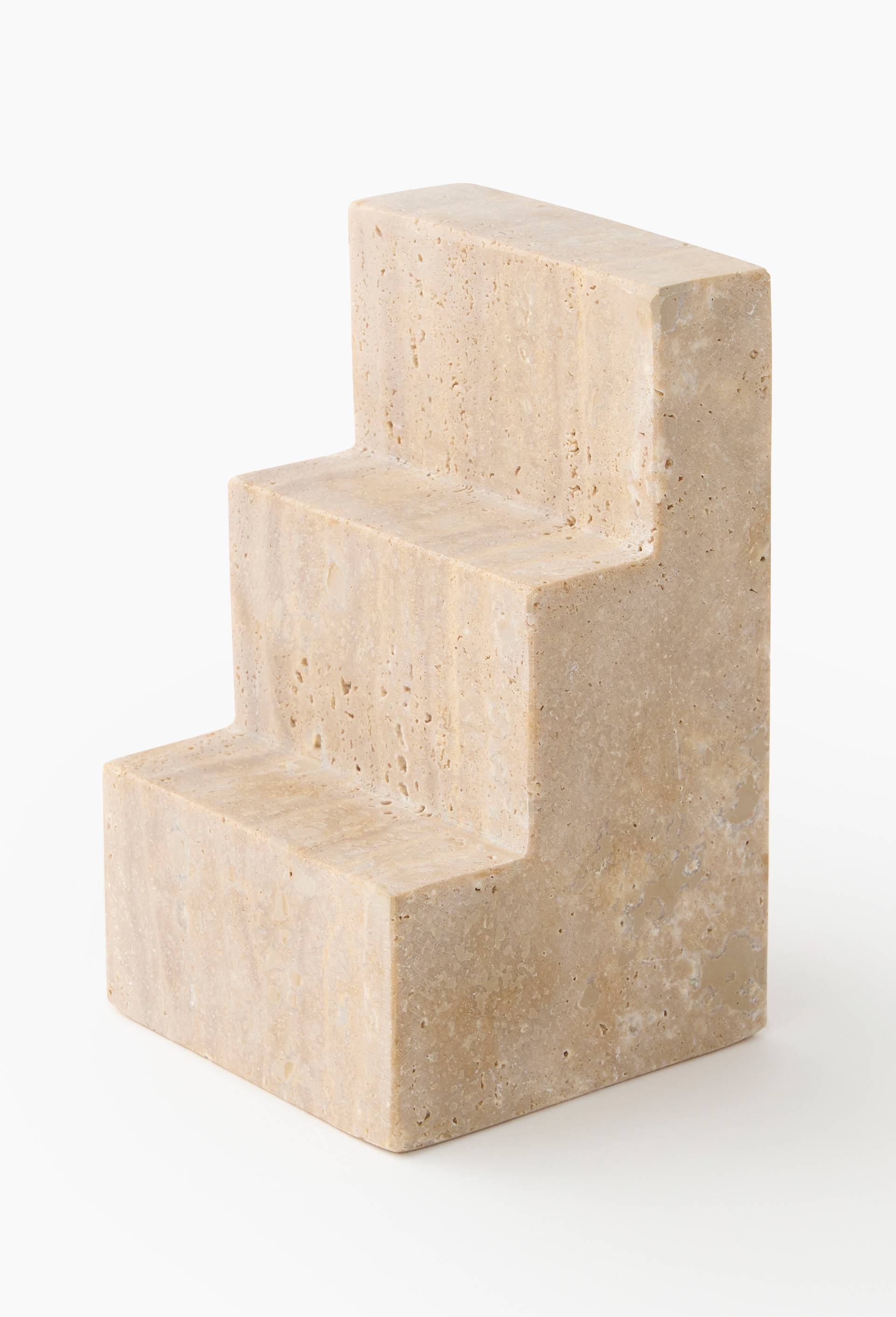 Serre-livres, 18.6*9*15.3cm , en travertin, Beige clair, large image number 0.0
