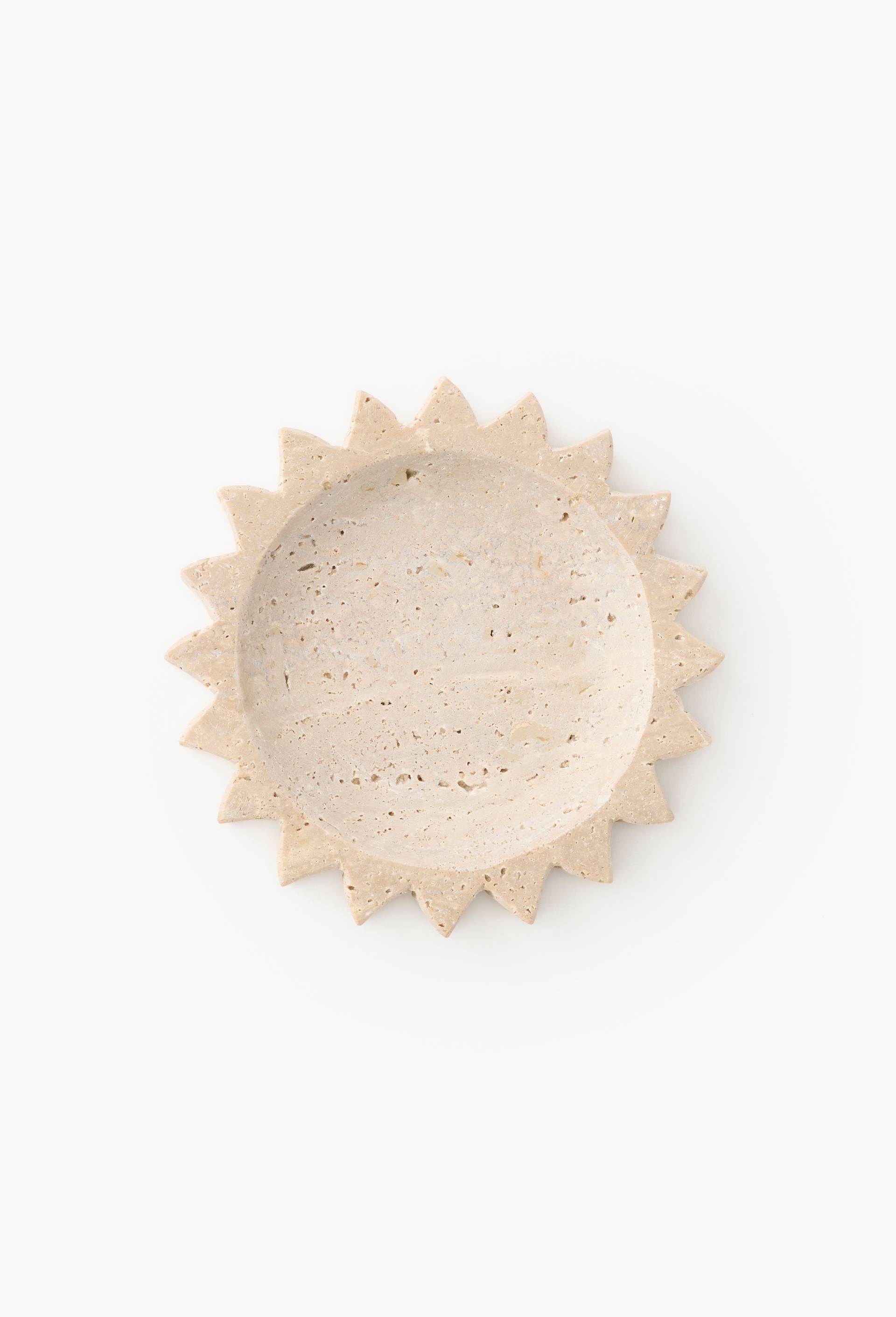 Vide-poche,,15*15*2.5cm, en travertin, Beige clair, large image number 0