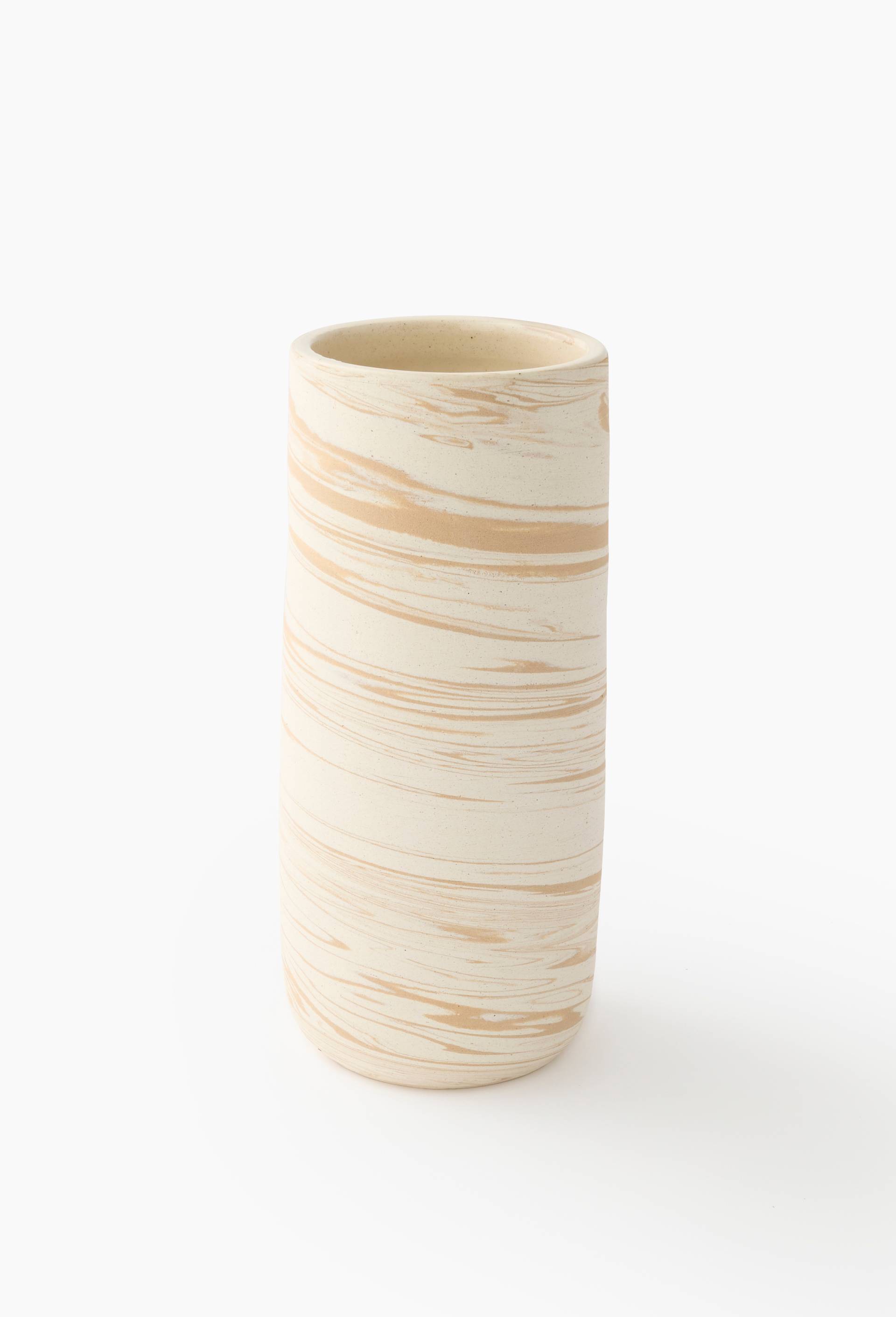 Vase tube,D12xH30cm, en c&eacute;ramique, Beige clair, large image number 0.0
