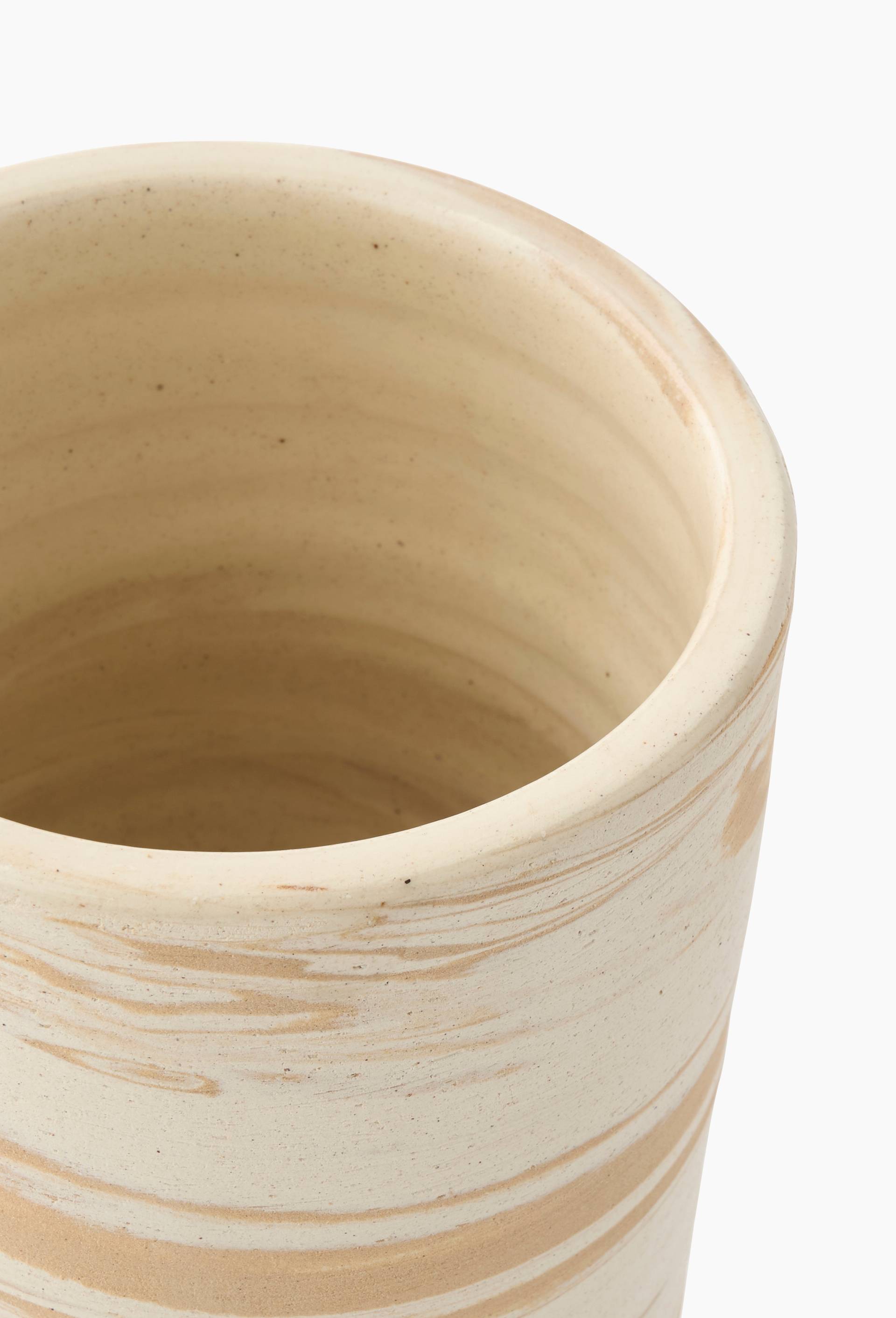 Vase tube,D12xH30cm, en c&eacute;ramique, Beige clair, large image number 1