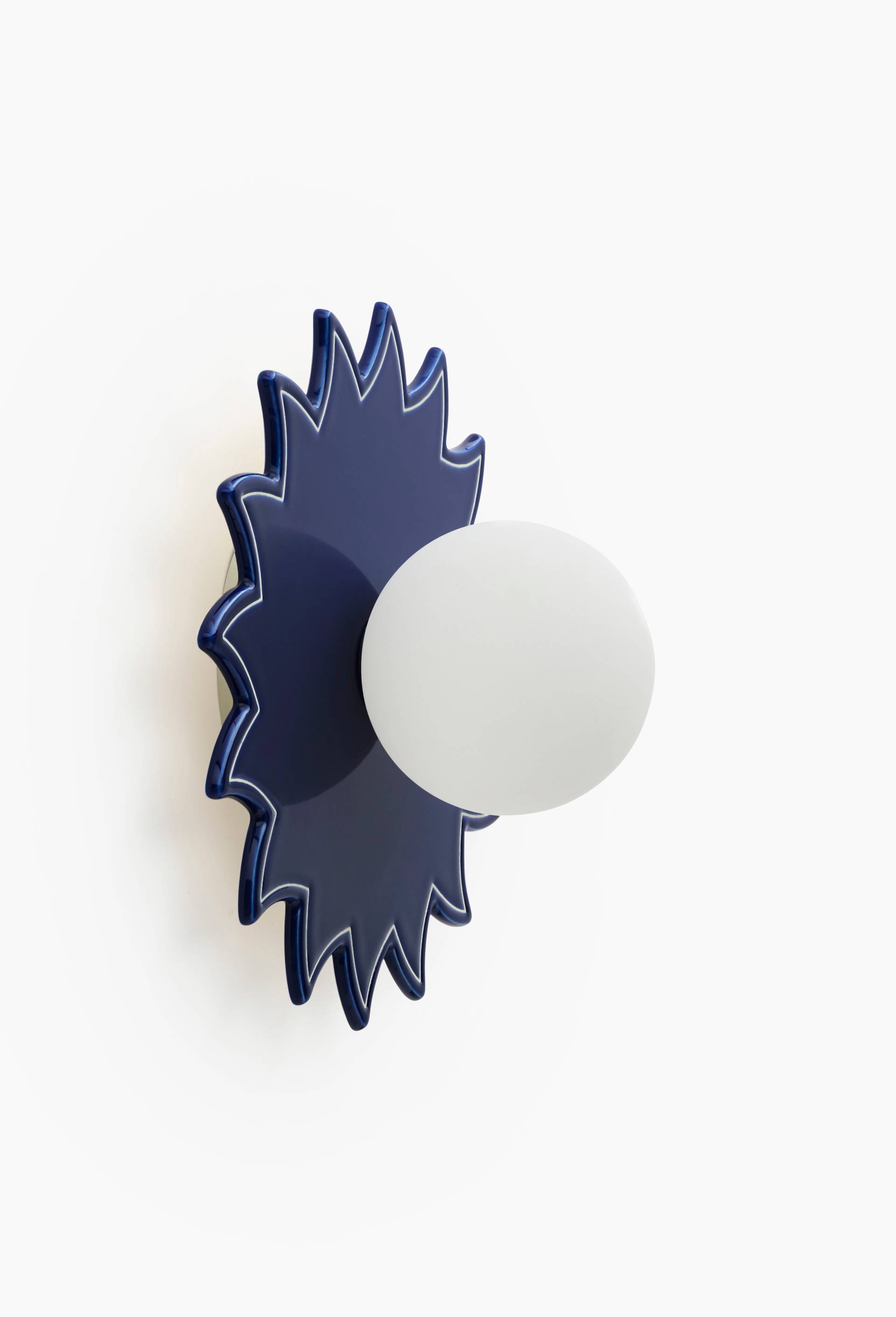 Applique lumi&egrave;re, D25xH11,5cm, en c&eacute;ramique, Bleu, large image number 0