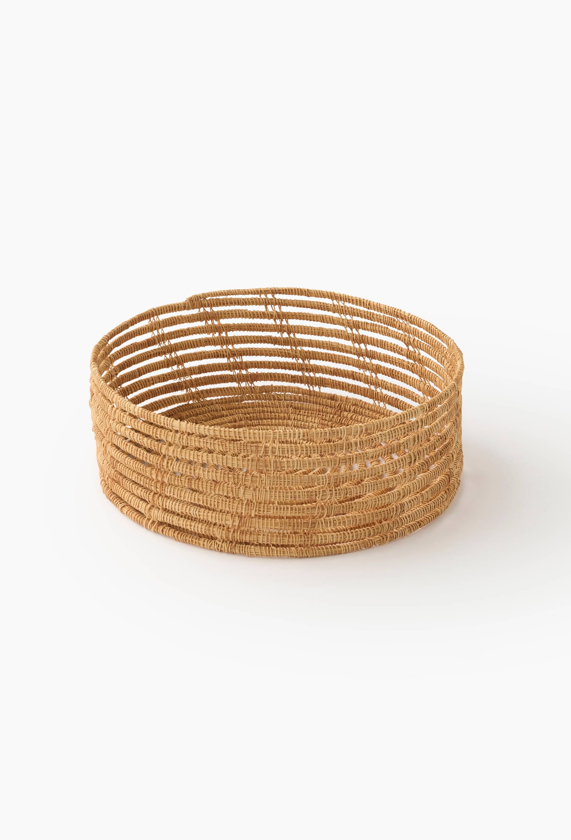 Bo&icirc;tes rondes tressage fin, en fibre de palmier, Beige clair, large image number 1.0