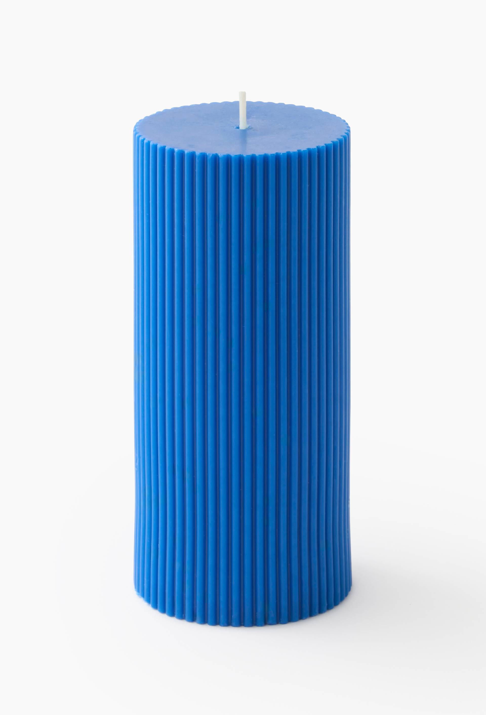 Bougie fumeur stri&eacute;, 7x15cm, Bleu, large image number 0.0