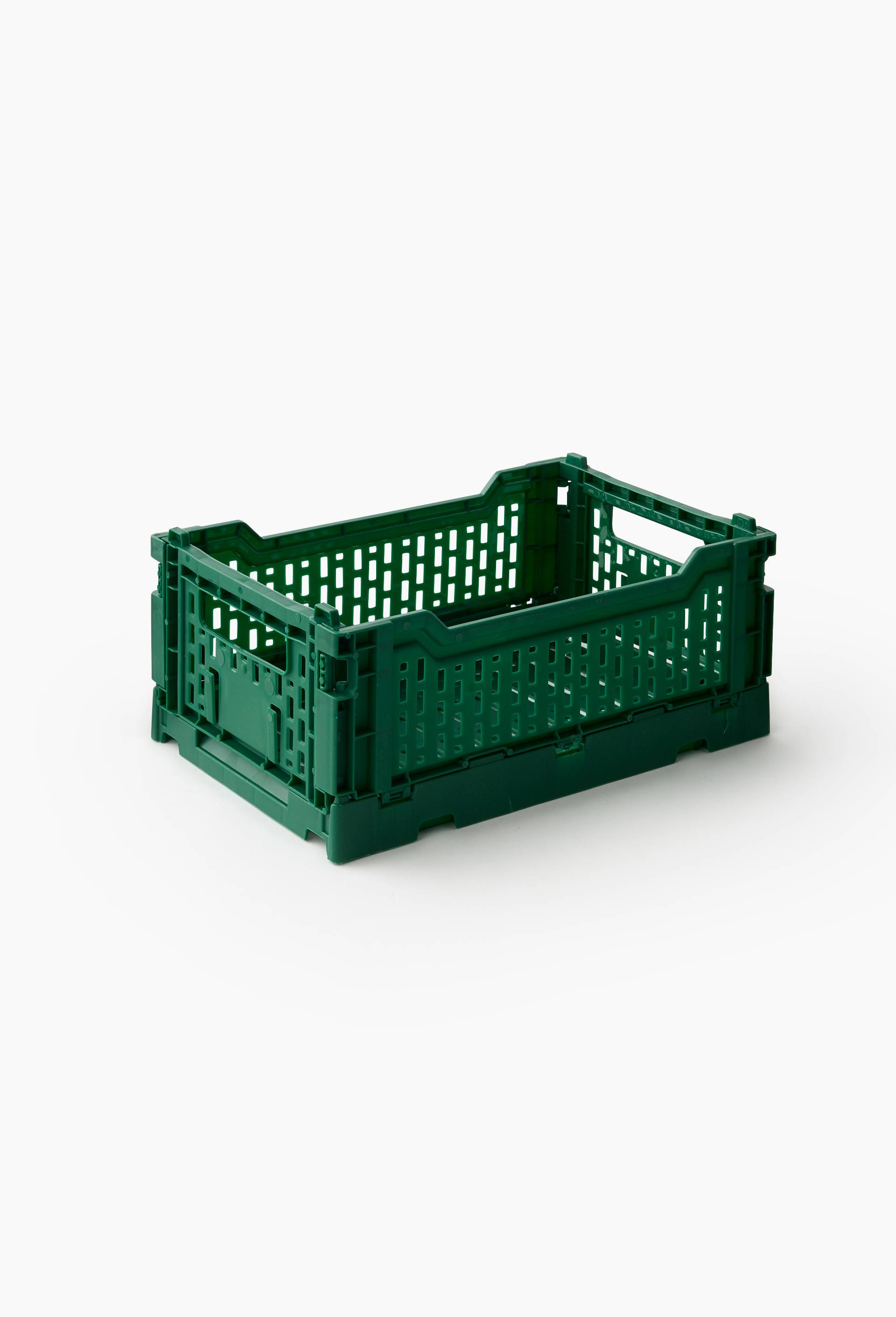 Caisse de rangement pliable, 27x17x10.5cm, en plastique recycl&eacute;, Vert, large image number 0