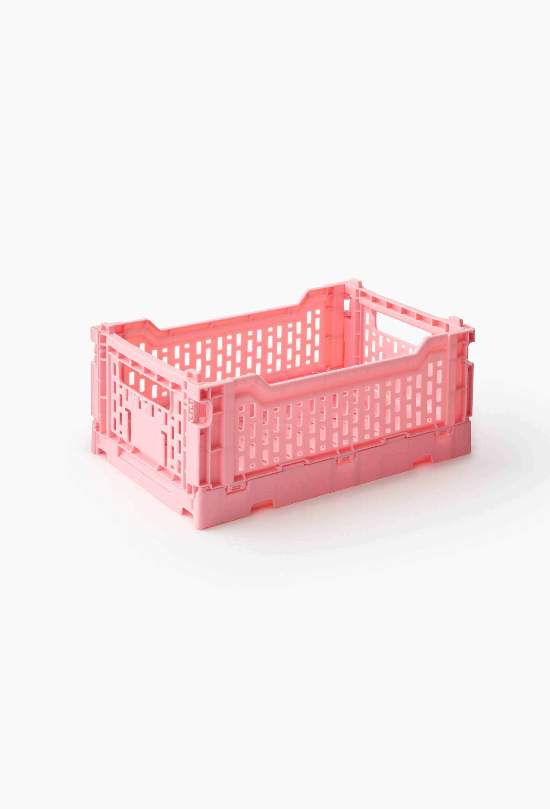 Caisse de rangement pliable, 27x17x10.5cm, en plastique recycl&eacute;, Rose, large image number 0.0