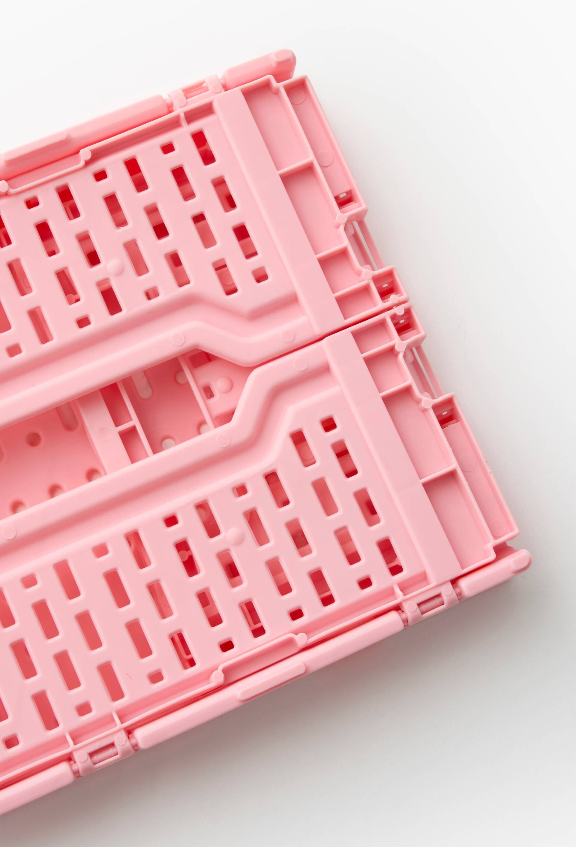 Caisse de rangement pliable, 27x17x10.5cm, en plastique recycl&eacute;, Rose, large image number 1