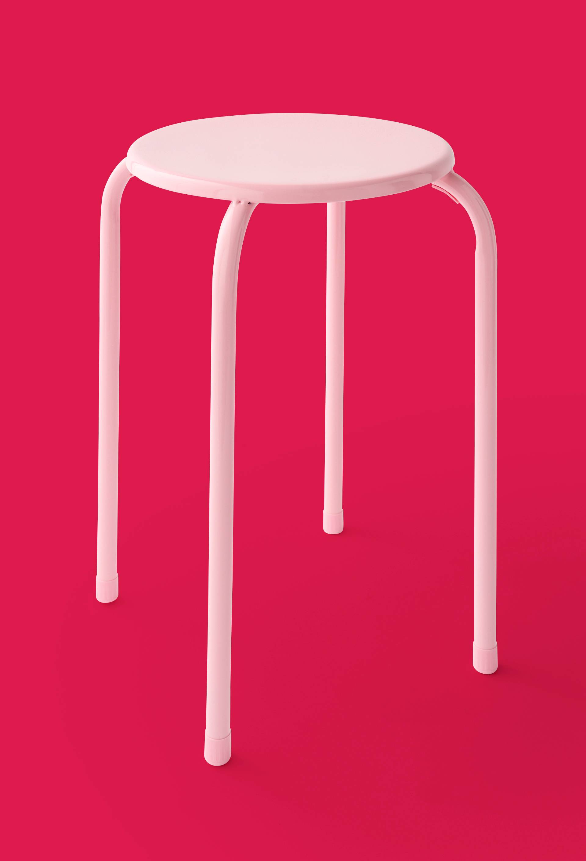 Tabouret empilable, 30xH45cm, en acier carbone, Rose, swatch image