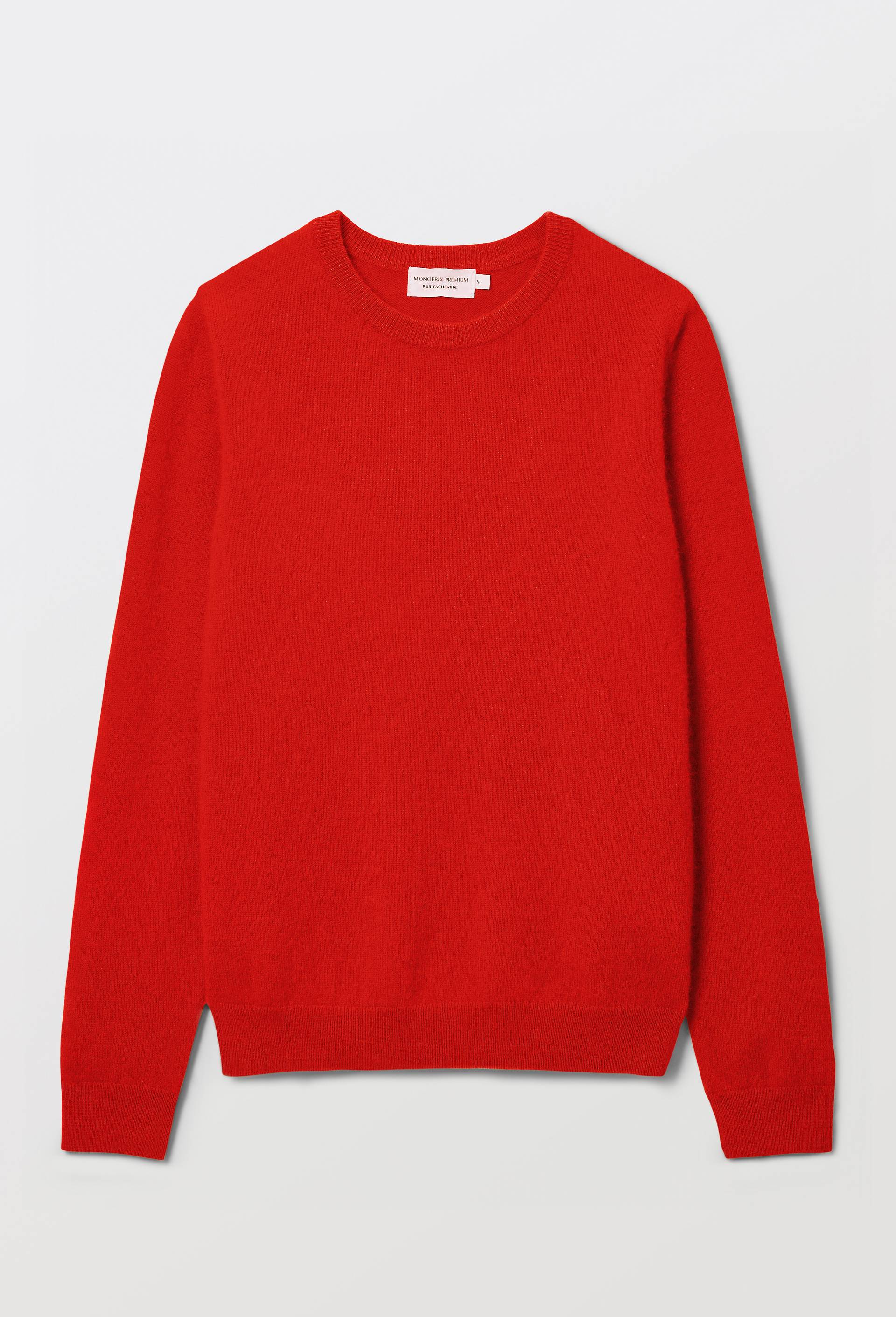 Pull uni col rond en 100% cachemire, Rouge, large image number 3