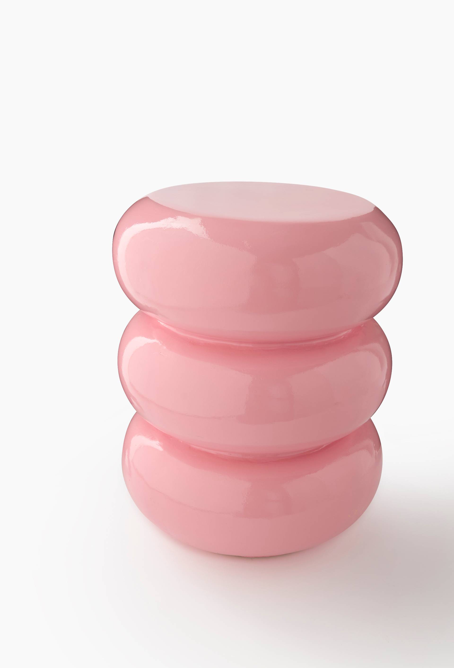 Tabouret,d35x43cm, en r&eacute;sine, Rose, large image number 1