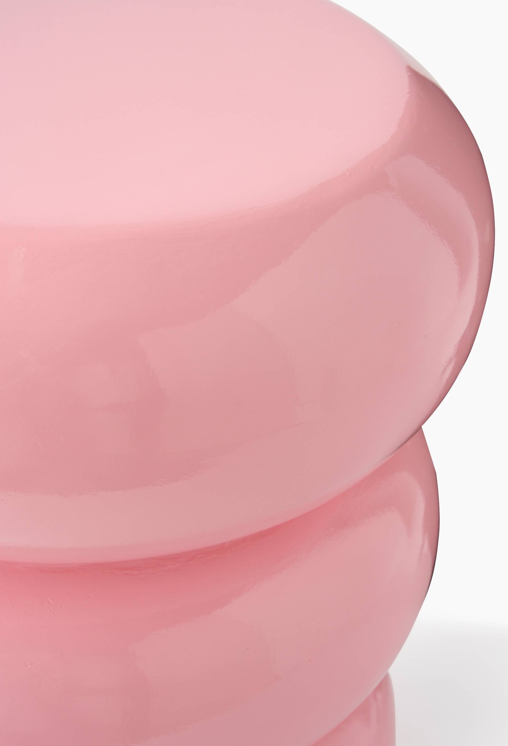 Tabouret,d35x43cm, en r&eacute;sine, Rose, large image number 2