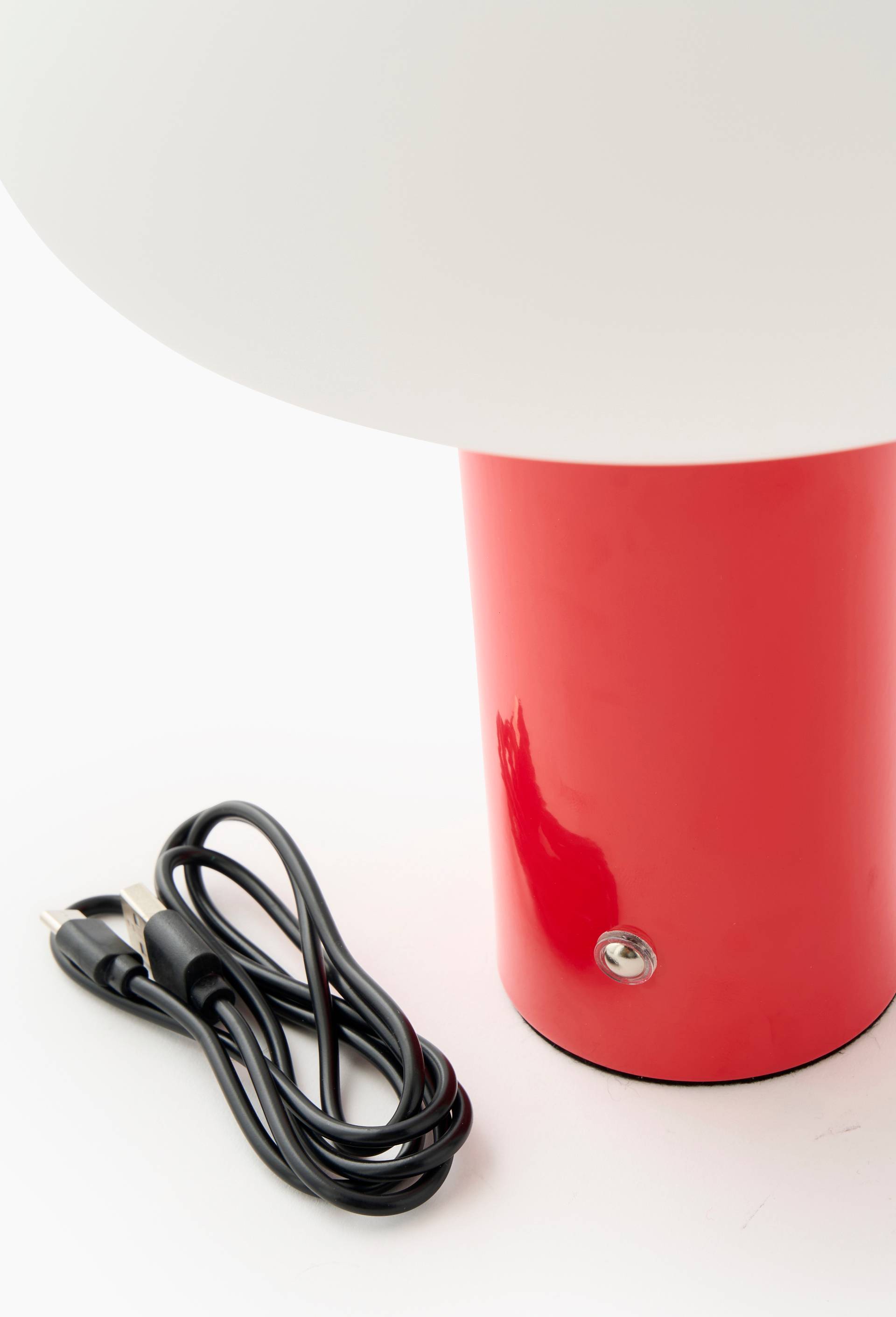 Lampe LED &agrave; poser rechargeable, 20xH24.5cm, en verre et SPCC, Rouge, large image number 2