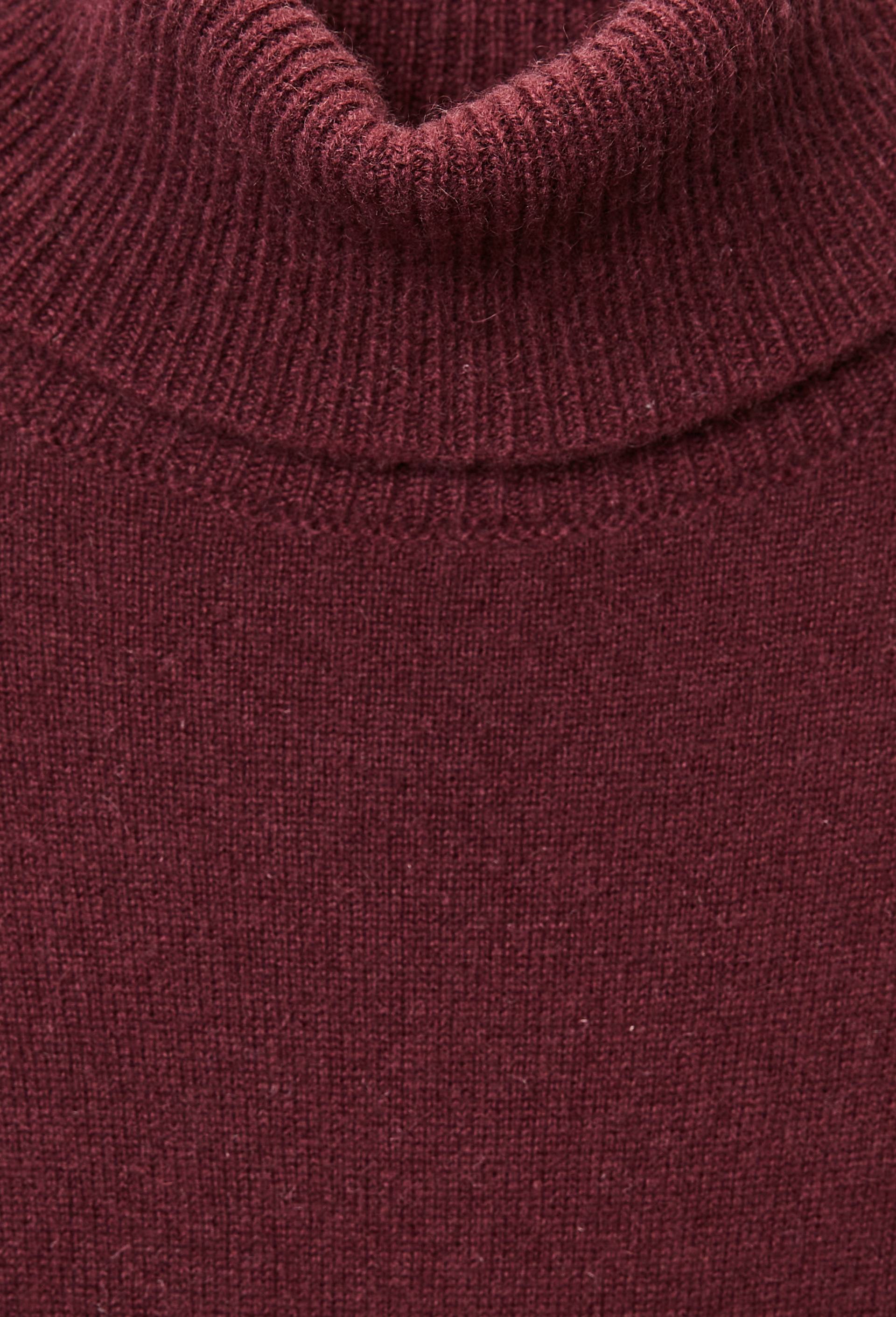 Pull uni col roul&eacute; en 100% cachemire, Rouge fonc&eacute;, large image number 4