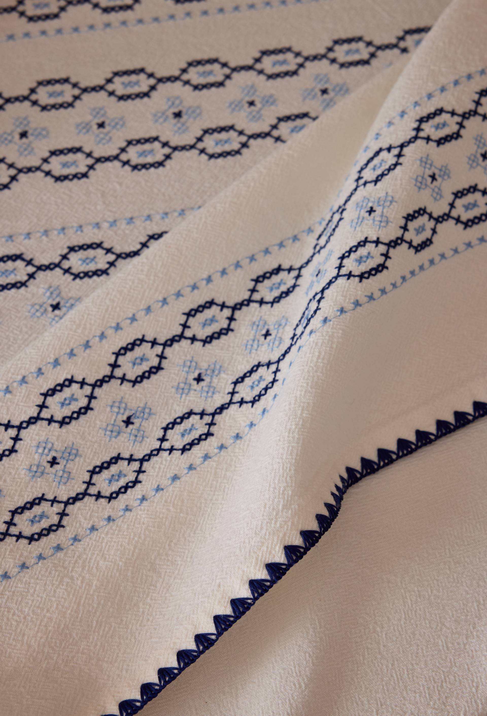 Nappe avec broderie, 170x250cm, 100% coton, Ecru, large image number 2