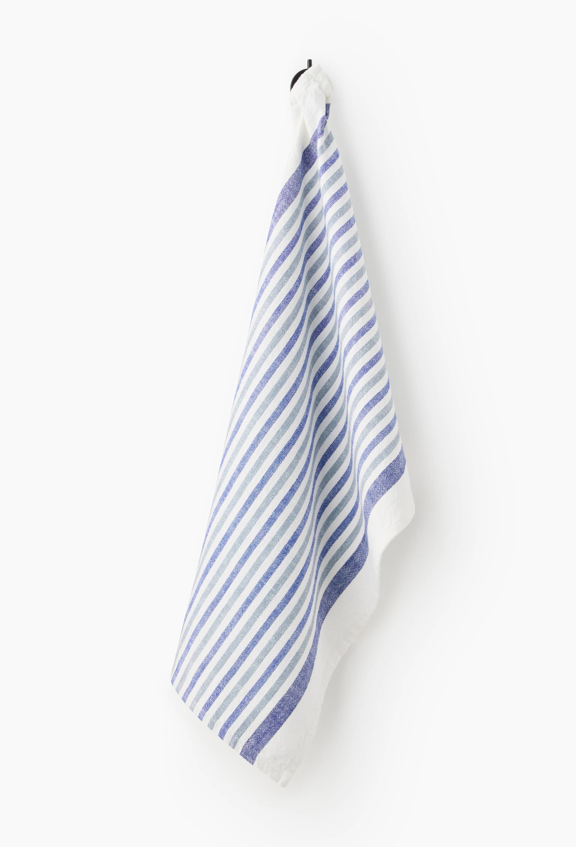 Torchon tiss&eacute; teint ray&eacute;, 50x70cm, 100% coton, Bleu, large image number 0