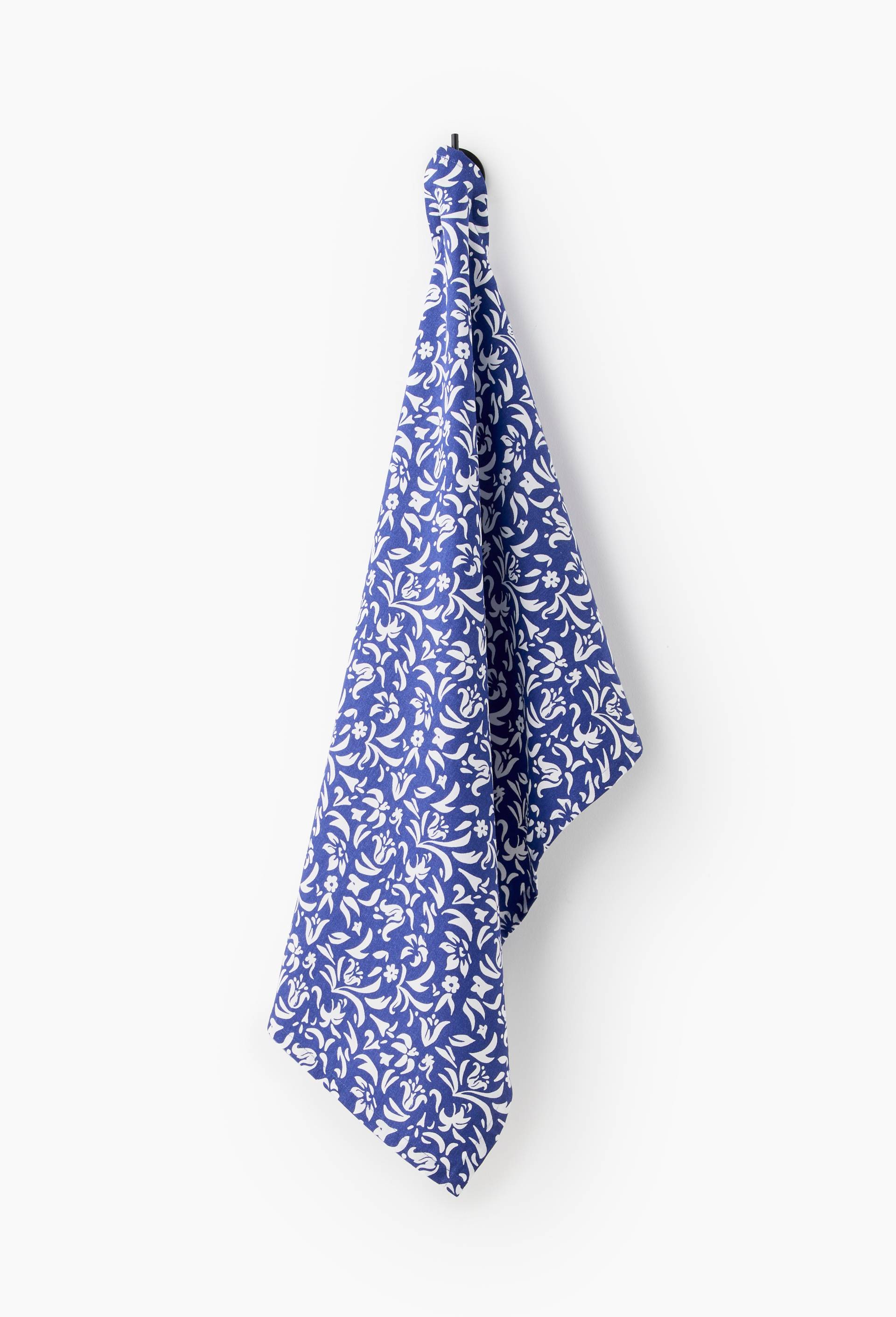 Torchon print peau de vache, 50x70cm, 100% coton, Bleu, large image number 0