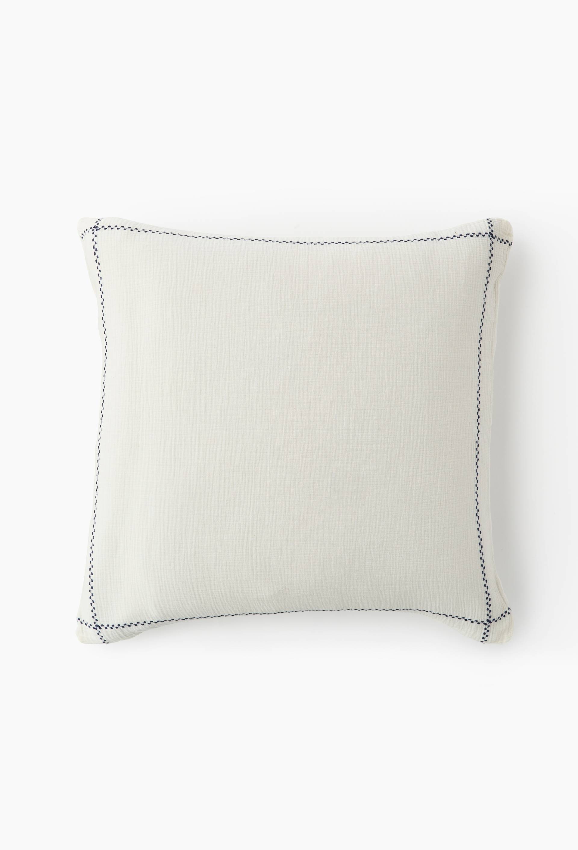 Taie carr&eacute;e gaze de coton, 63x63cm, 100% coton bio, GOTS, Ecru, large image number 1