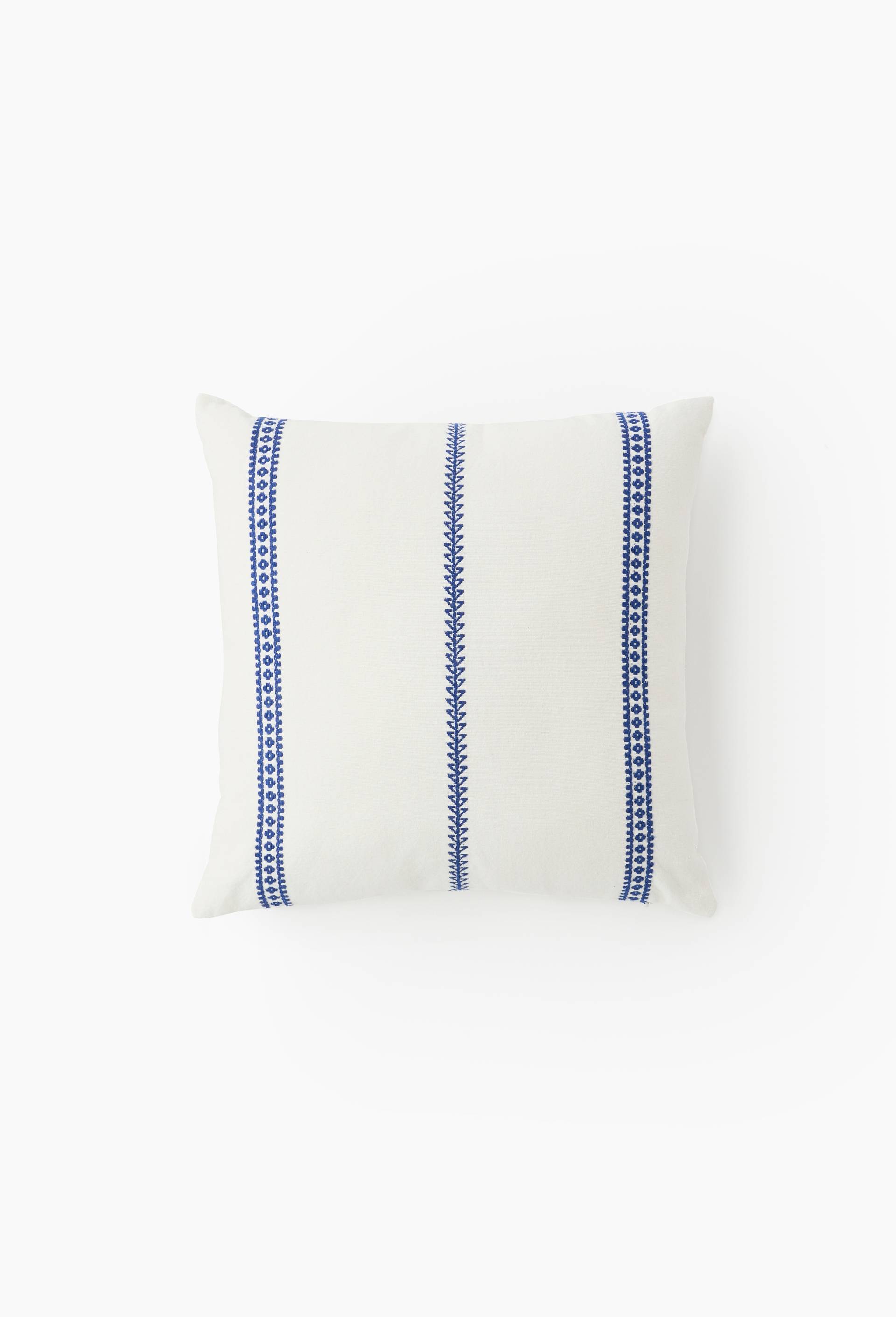 Coussin jacquard, 45x45cm, 100% coton, Bleu, large image number 1.0