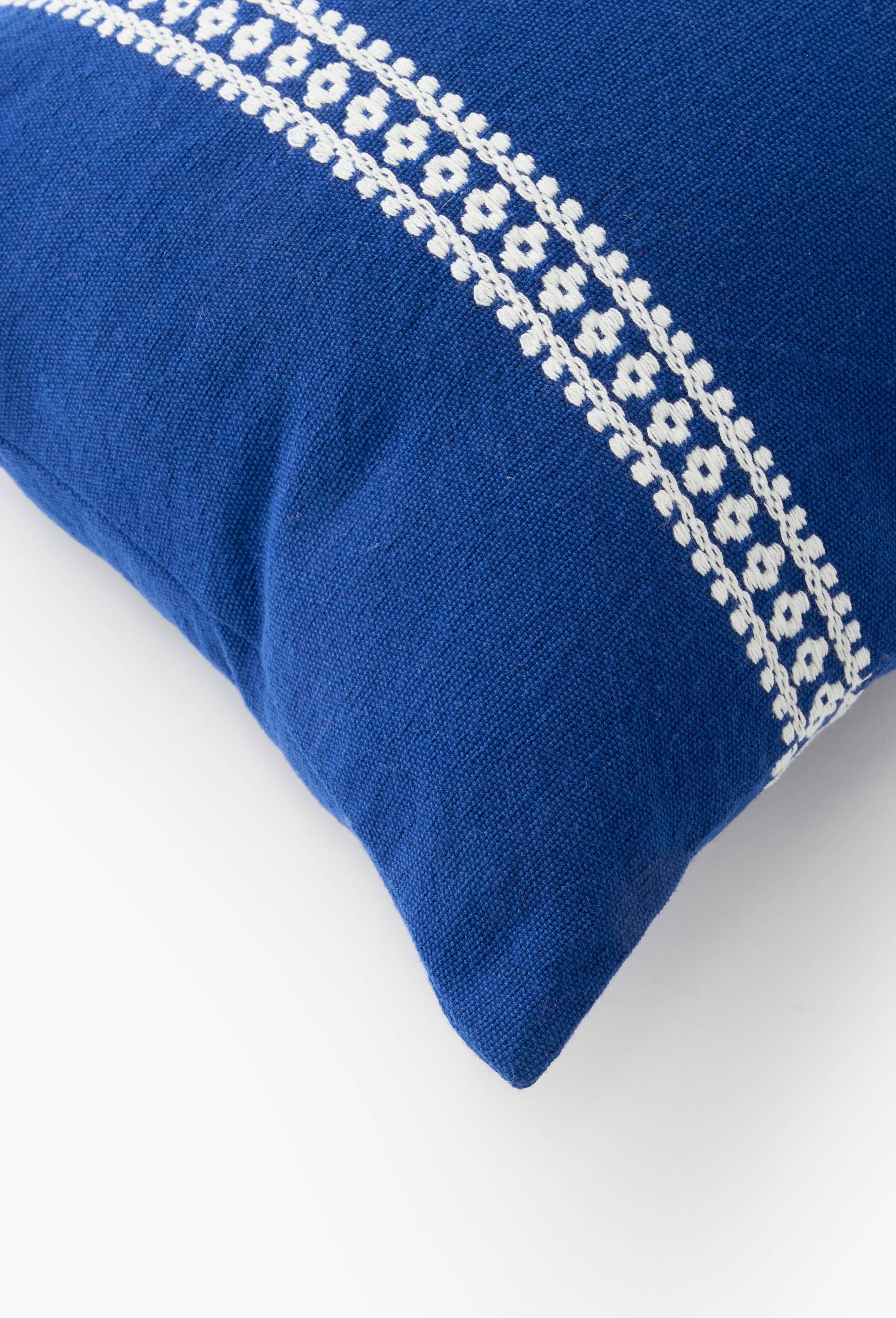 Coussin jacquard, 30x50cm, 100% coton, Bleu, large image number 1