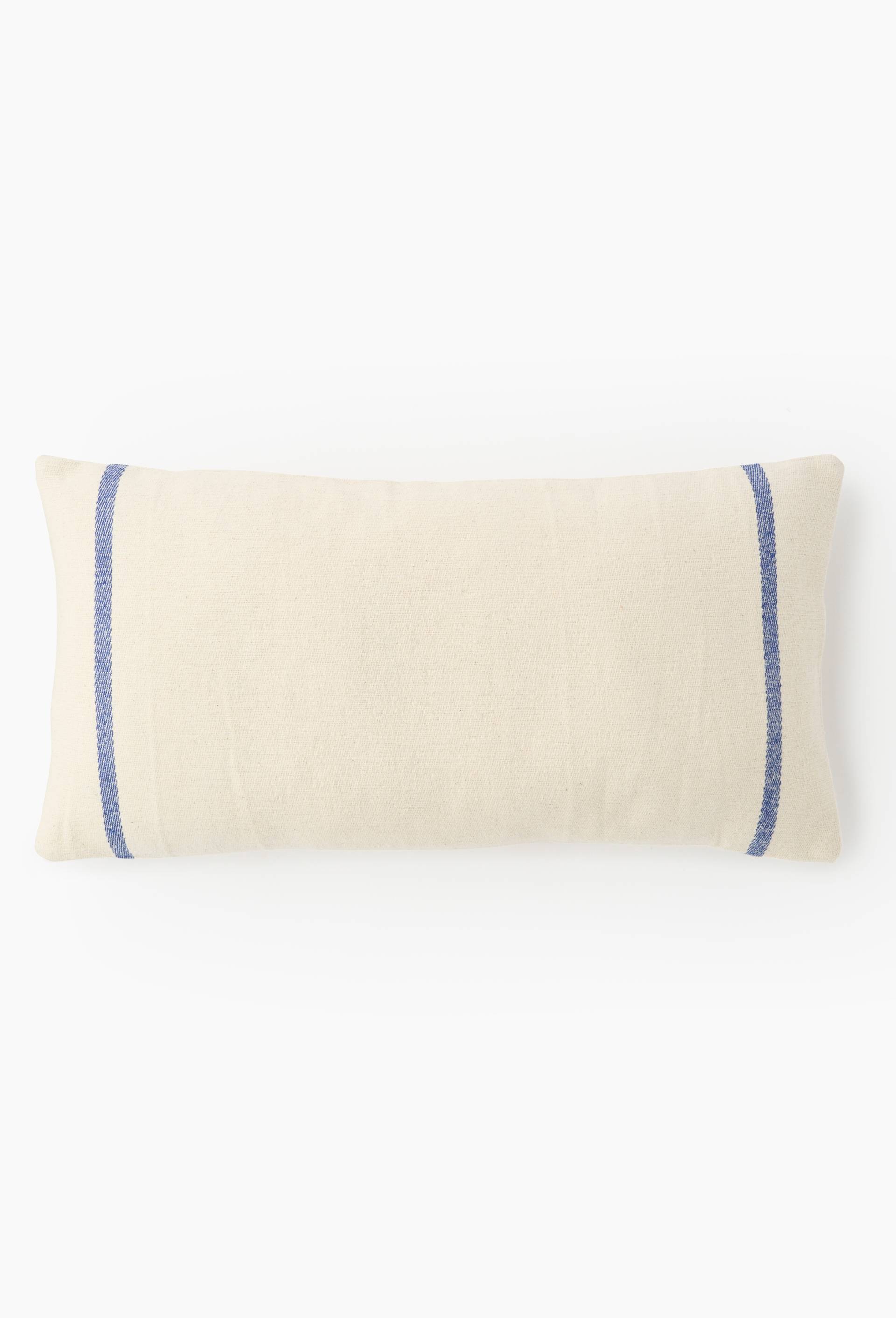 Coussin ray&eacute;, 35x70cm, 100% coton et Oekotex, Ecru, large image number 1