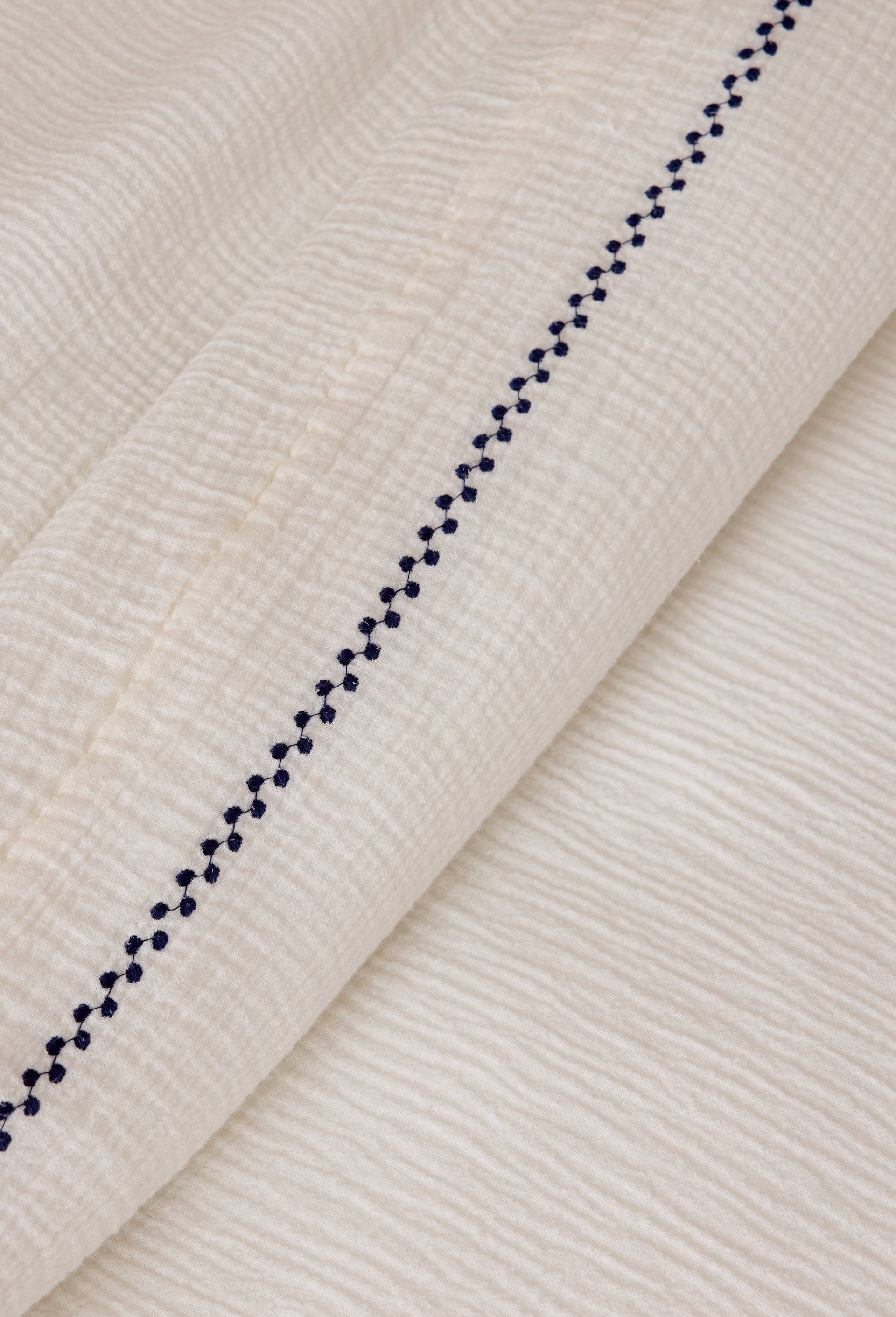 Housse de couette gaze brod&eacute;e, 240x220cm, 100% coton bio, OEKOTEX, GOTS, Ecru, large image number 2