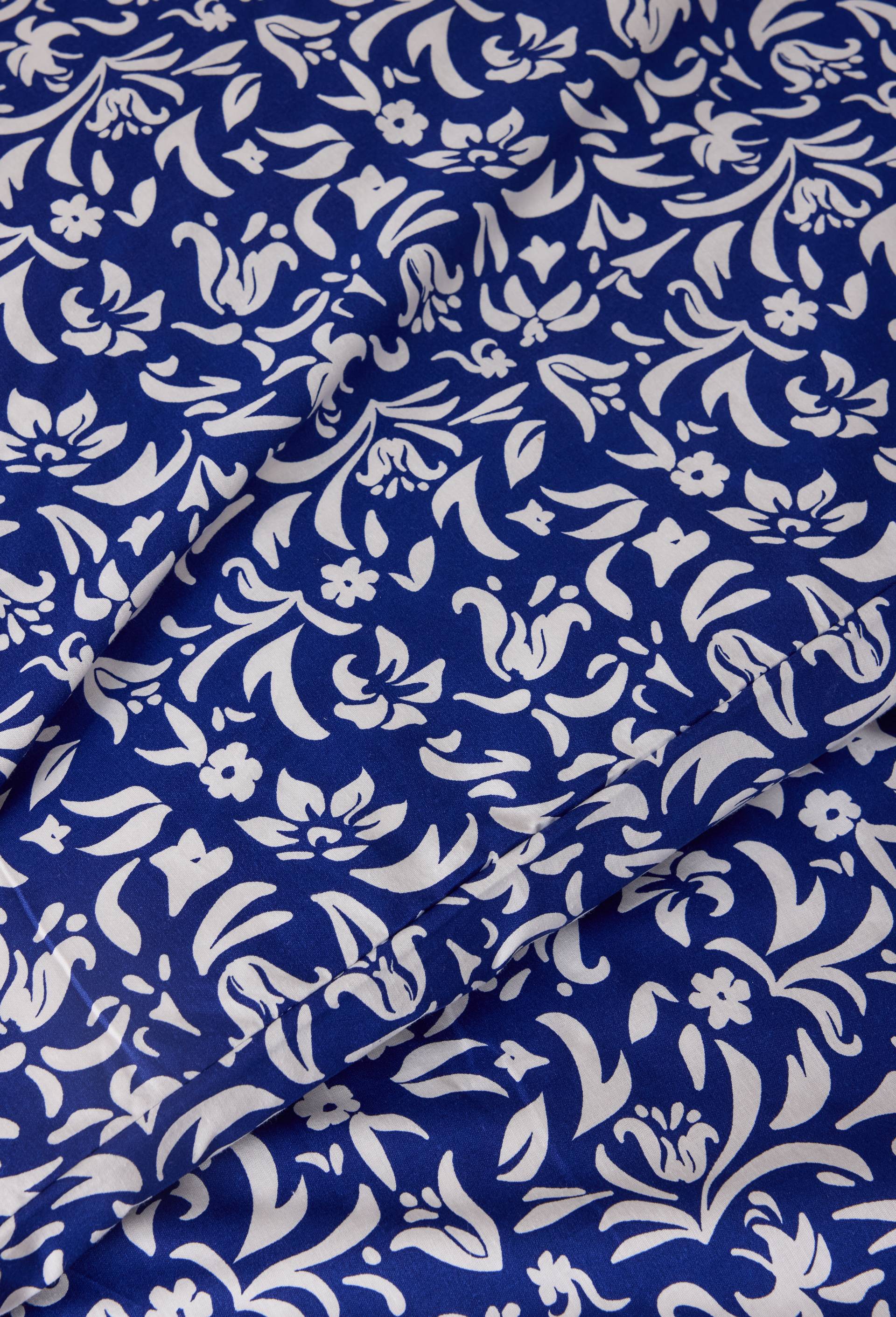 Lot housse de couette et taies d'oreillers carr&eacute;es, imprim&eacute;, 220x240cm, 100% coton bio 57 fils/cm2 , GOTS, Bleu, large image number 2.0