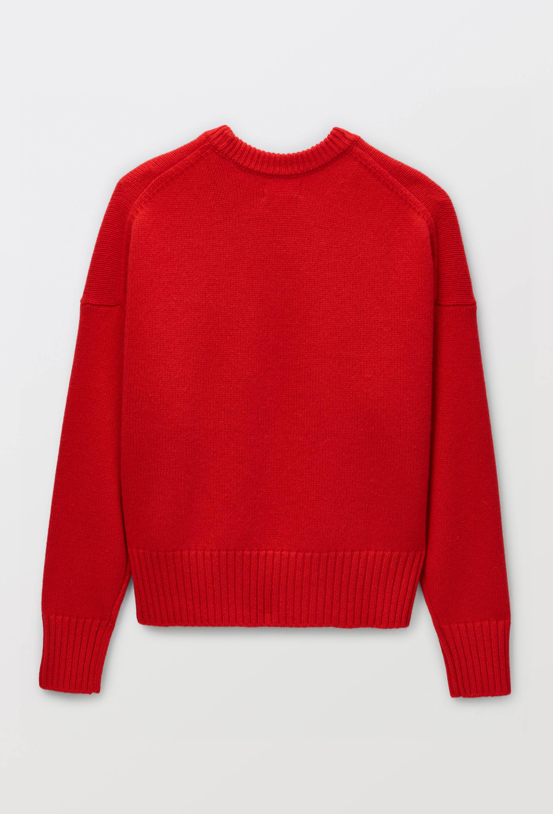 Pull uni col rond ample en 100% cachemire, Rouge, large image number 3.0