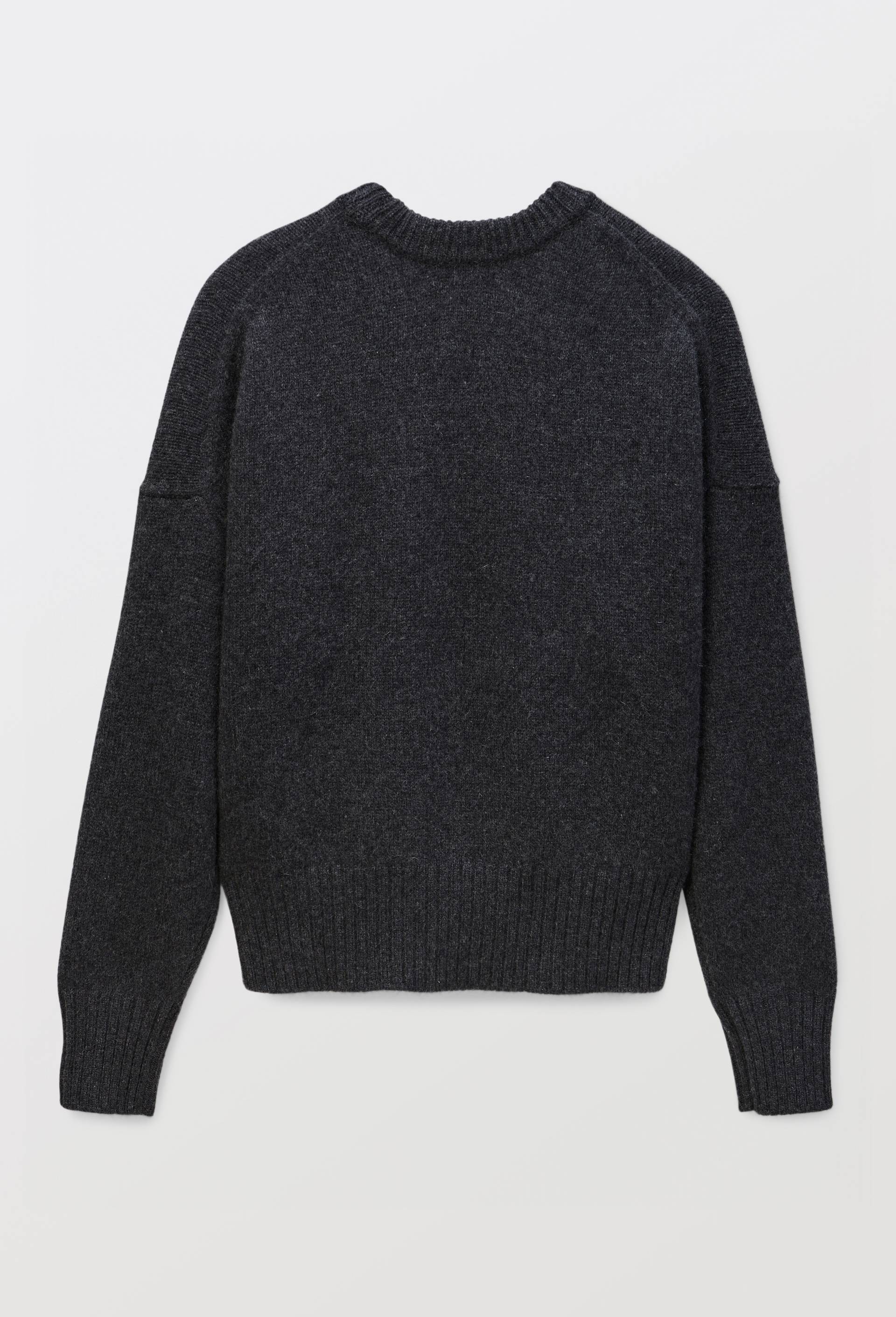 Pull uni col rond ample en 100% cachemire, Gris fonc&eacute;, large image number 3
