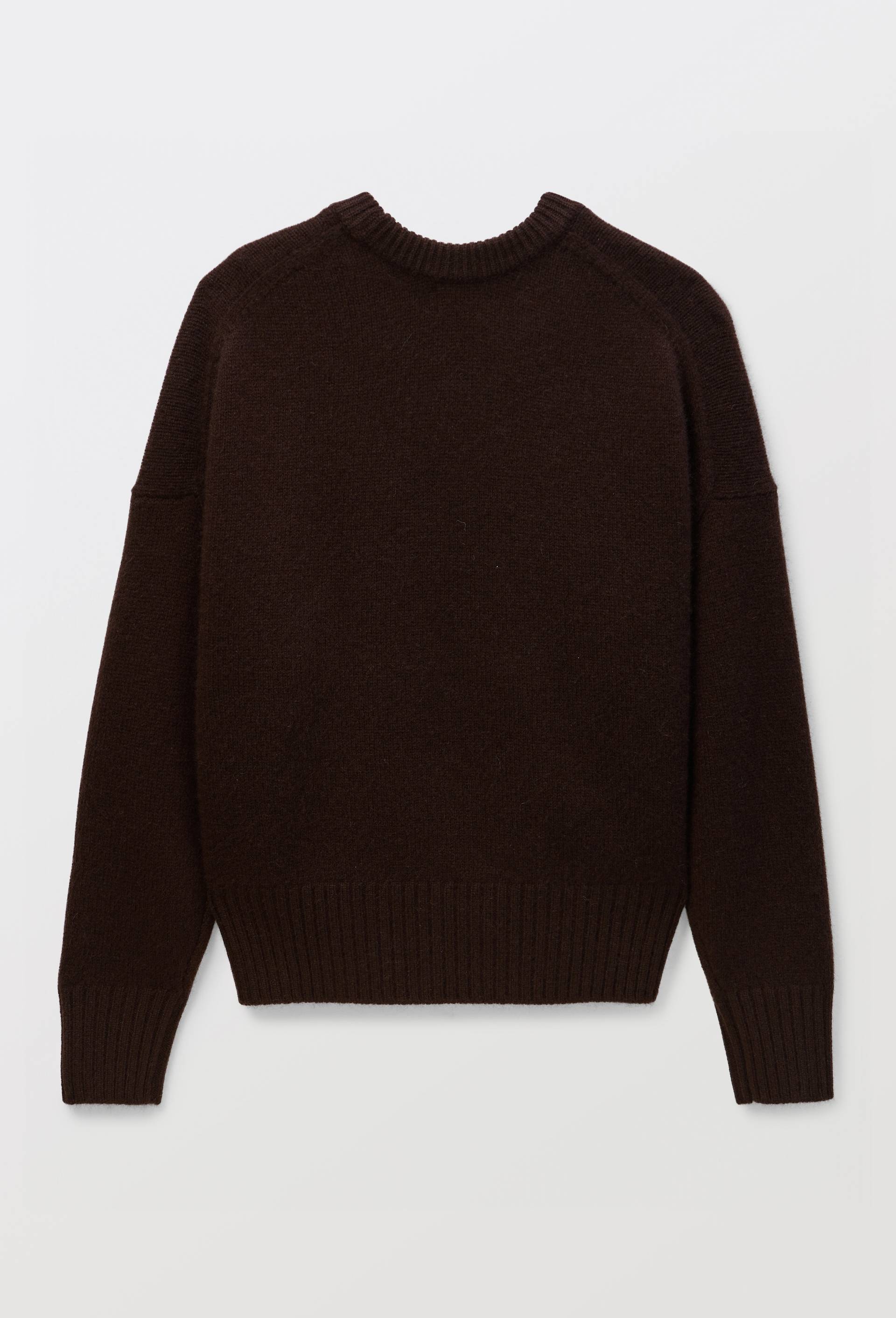 Pull uni col rond ample en 100% cachemire, Brun clair, large image number 3.0