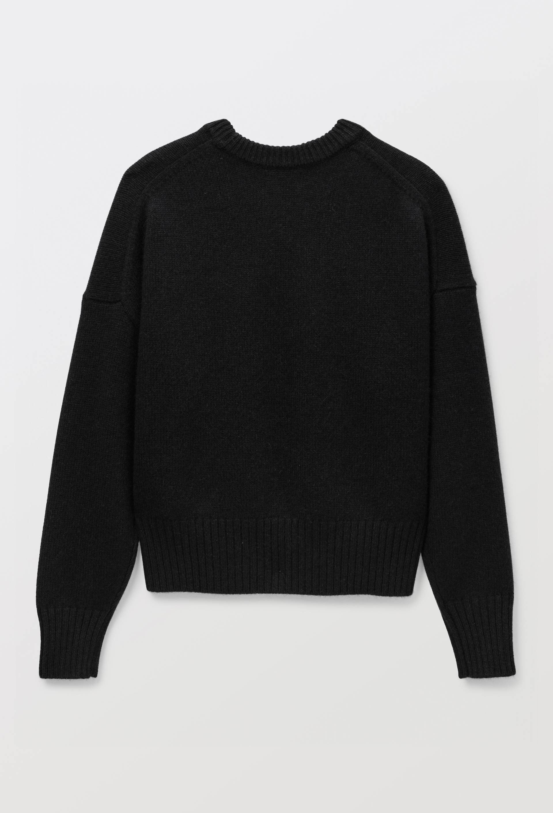 Pull uni col rond ample en 100% cachemire, Noir, large image number 3