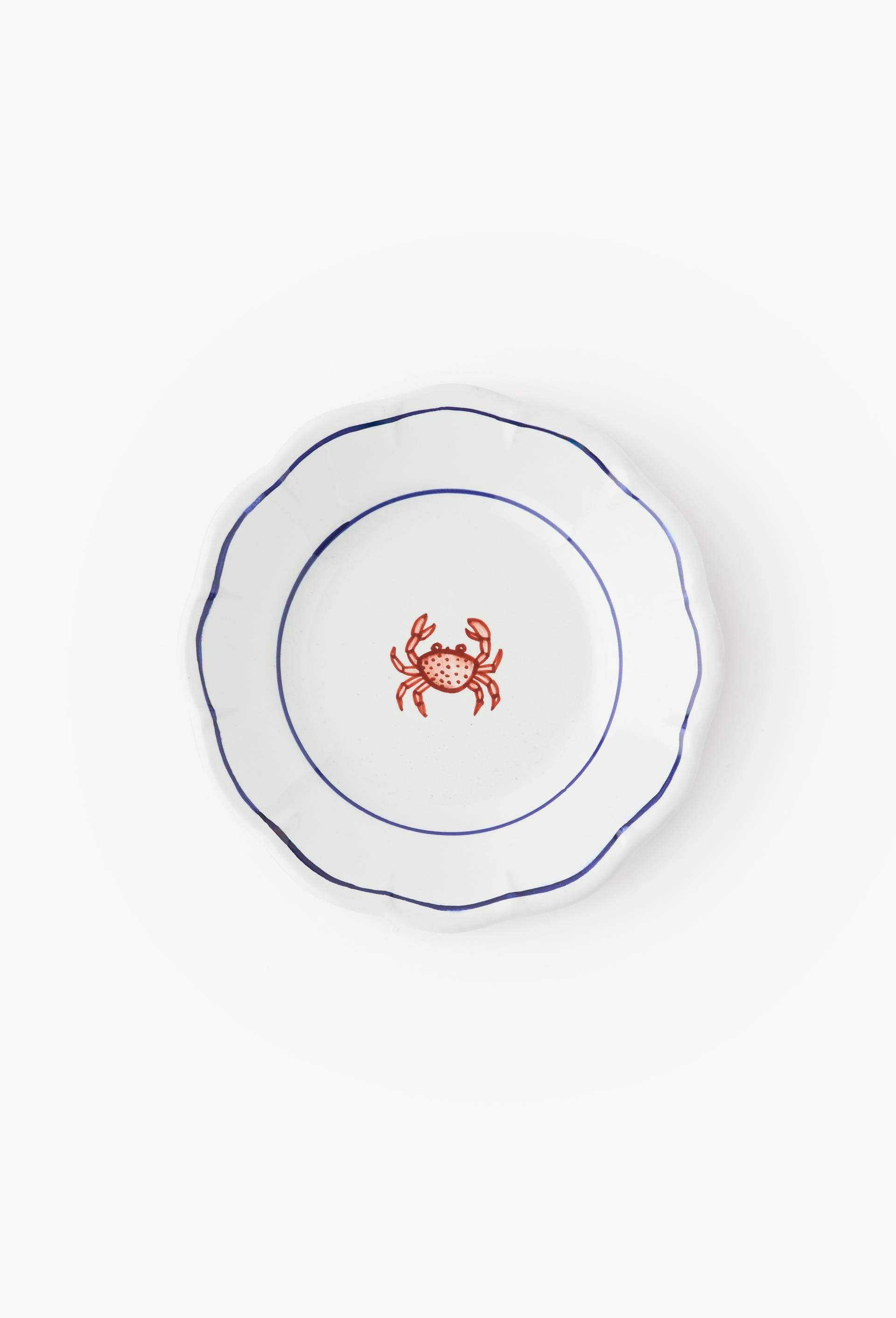 Assiette peint &agrave; la main Popolo, 16cm, Blanc, large image number 0