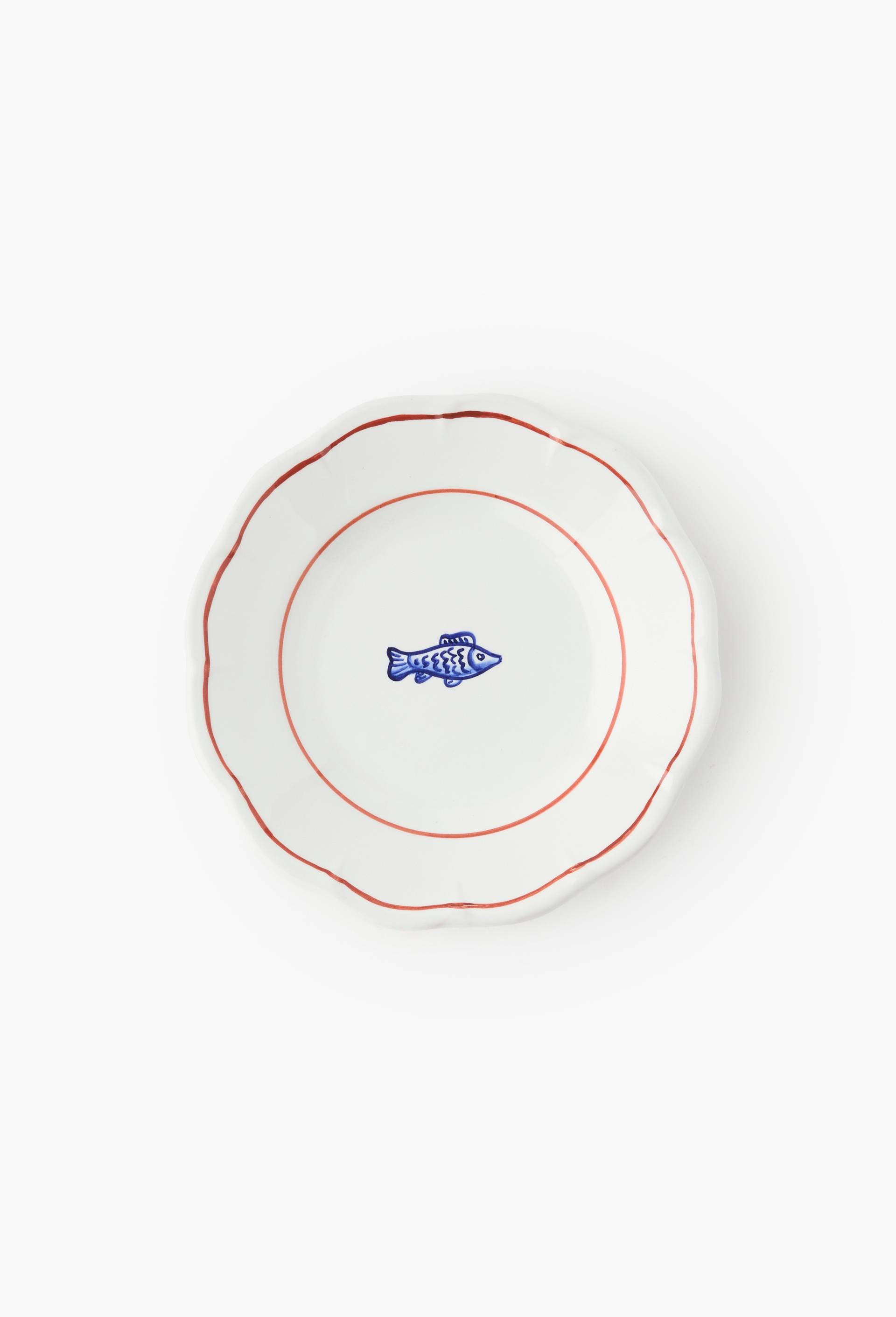 Assiette peint &agrave; la main Popolo, 16cm, Bleu, swatch image