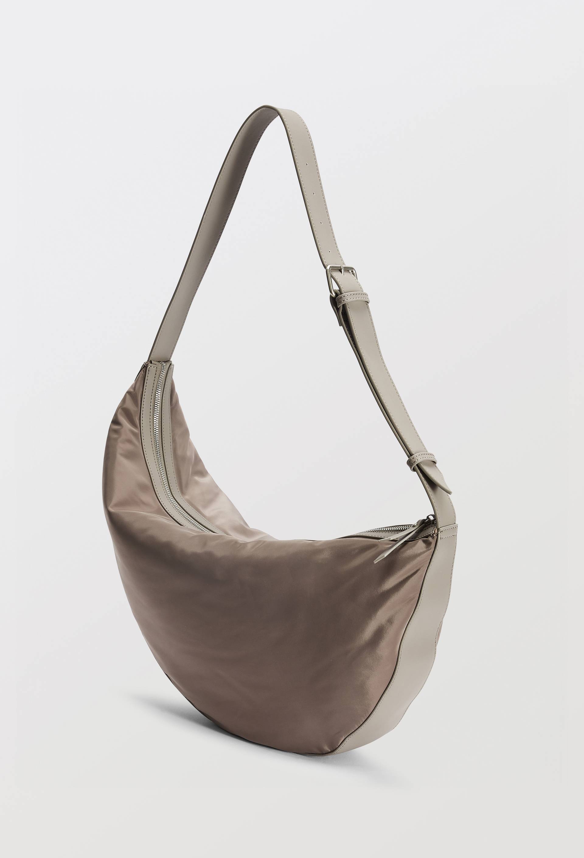Sac asym&eacute;trique port&eacute; travers, Brun, large image number 1.0