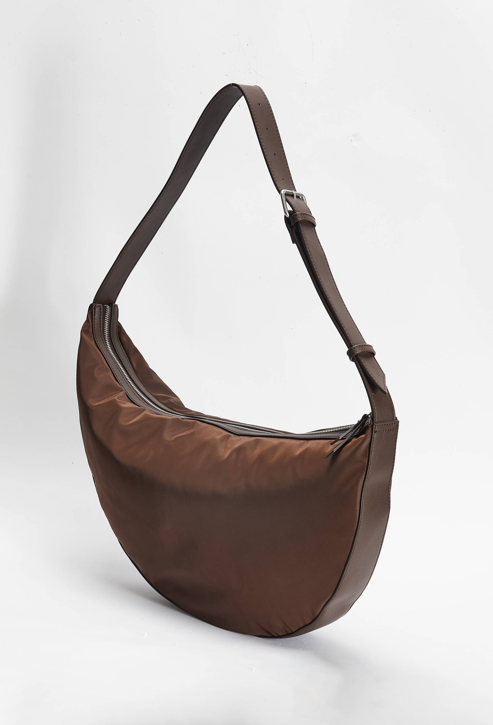 Sac asym&eacute;trique port&eacute; travers, Brun, large image number 1.0