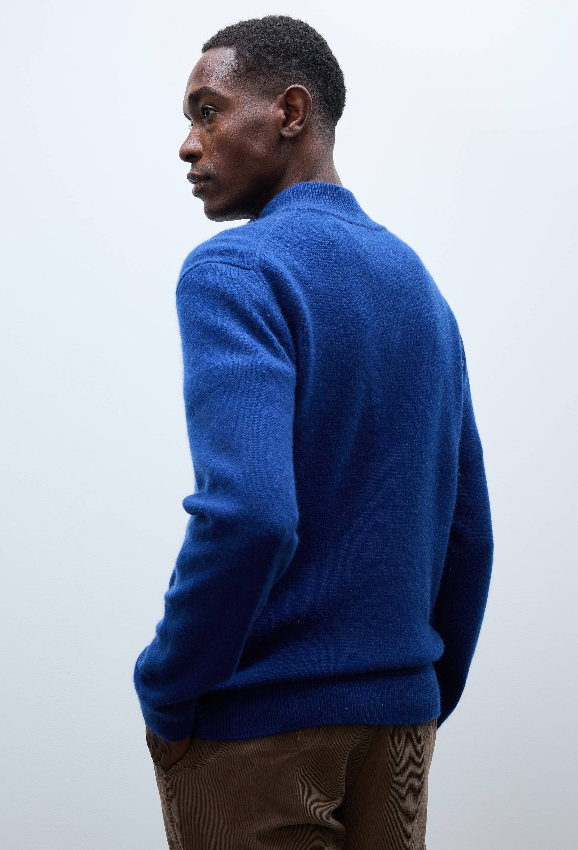 Pull col camionneur en 100% cachemire, Bleu, large image number 1